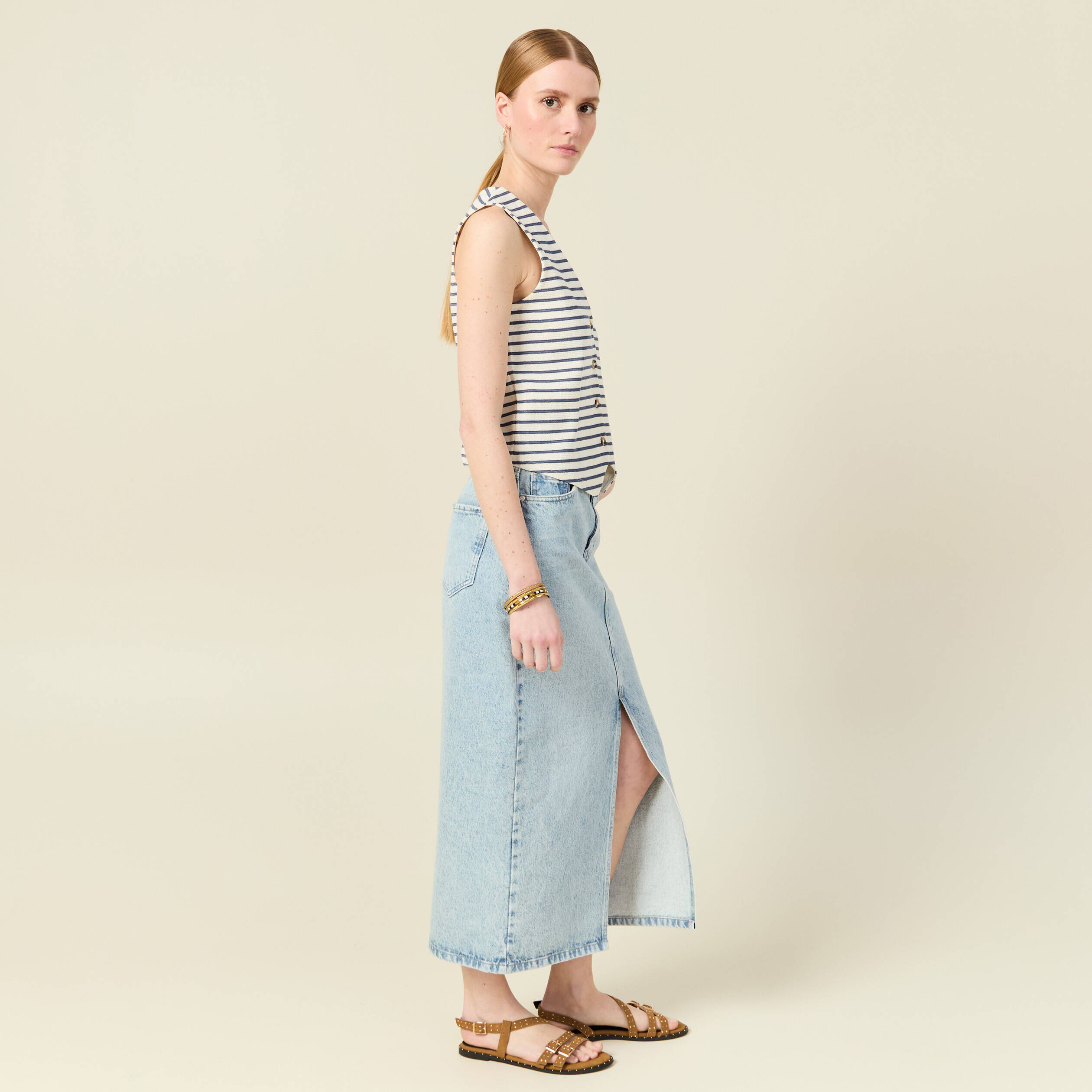 debardeur sans manches ecru femme Débardeur sans manches ecru femme