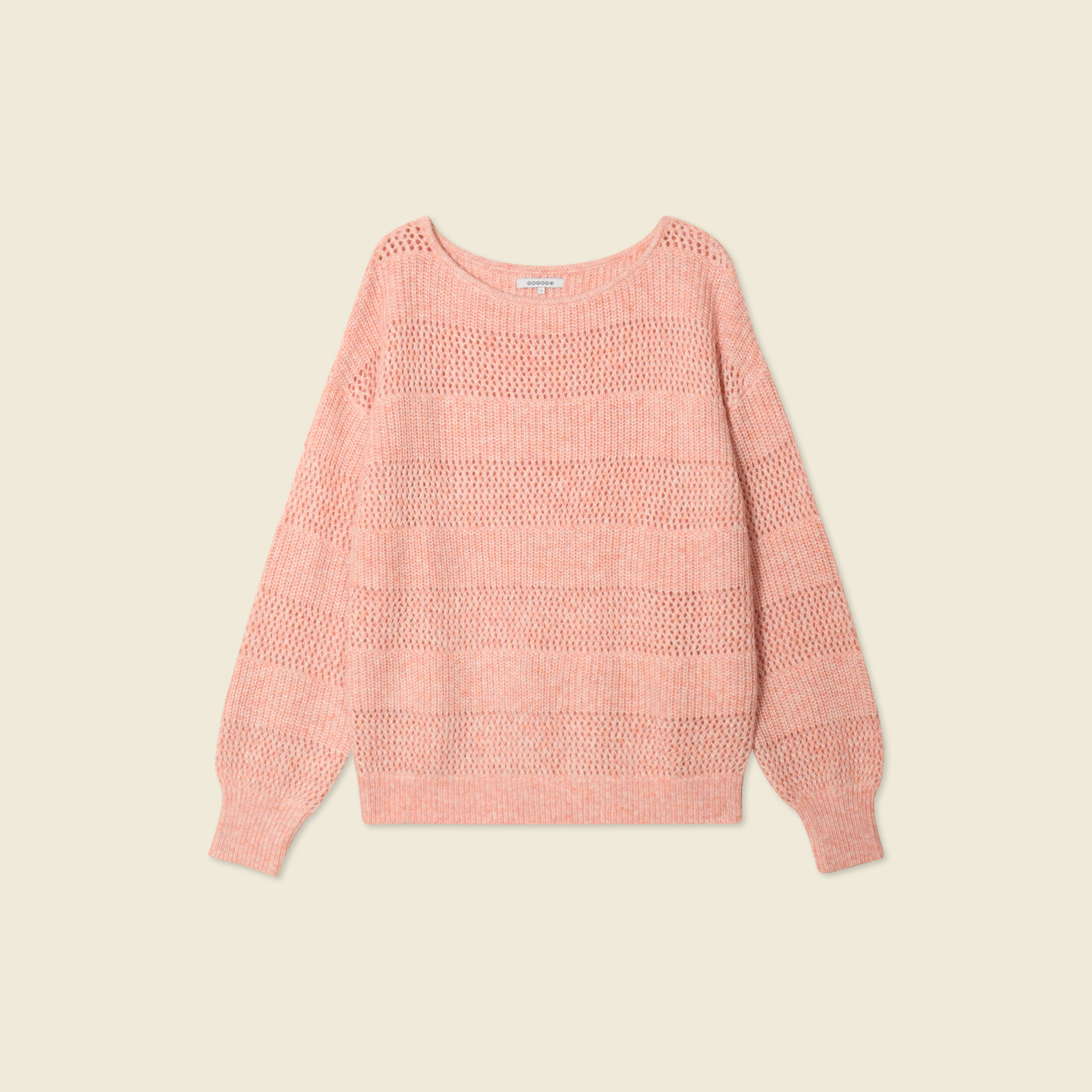 Pull manches longues rose saumon femme