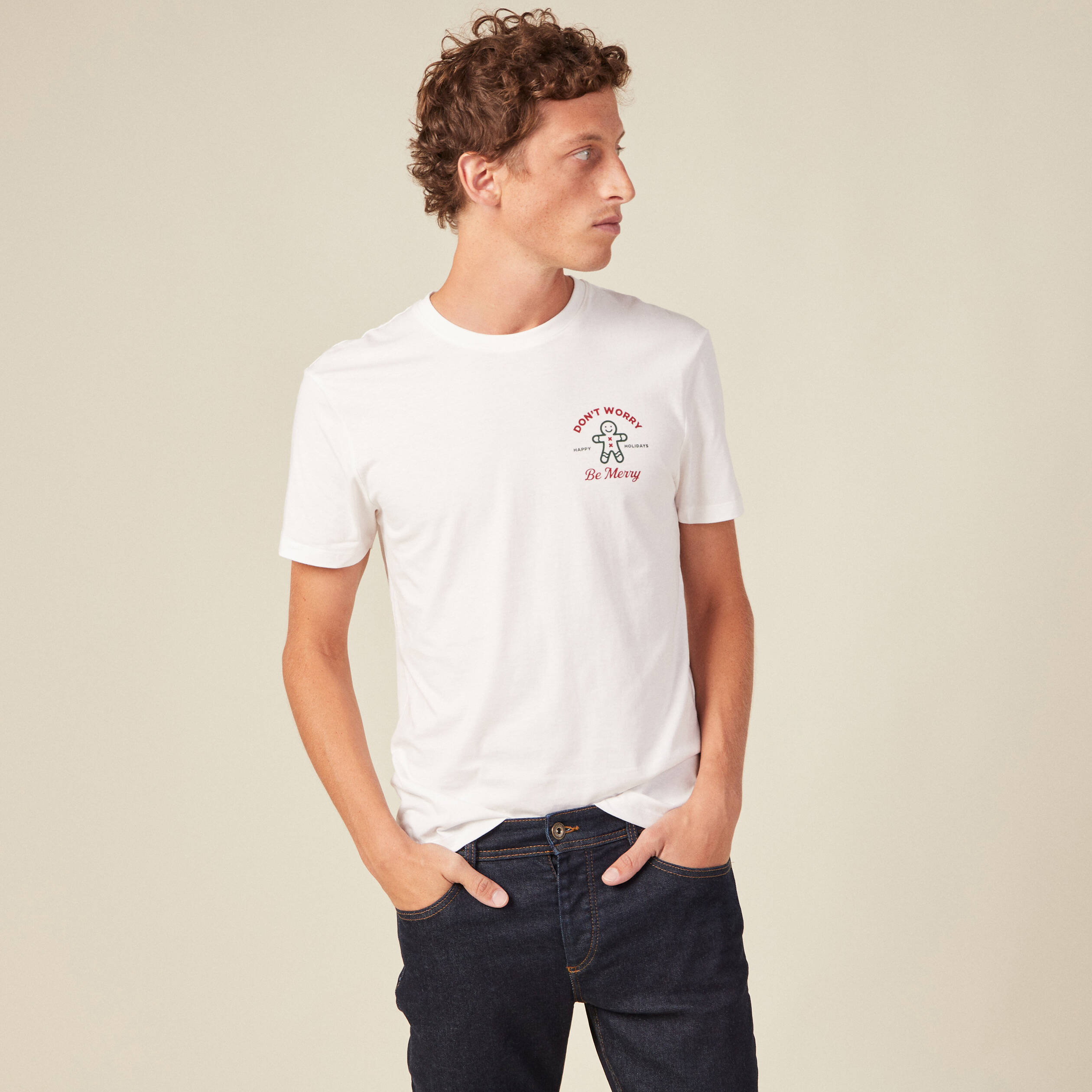 Tee-shirt blanc manches courtes homme