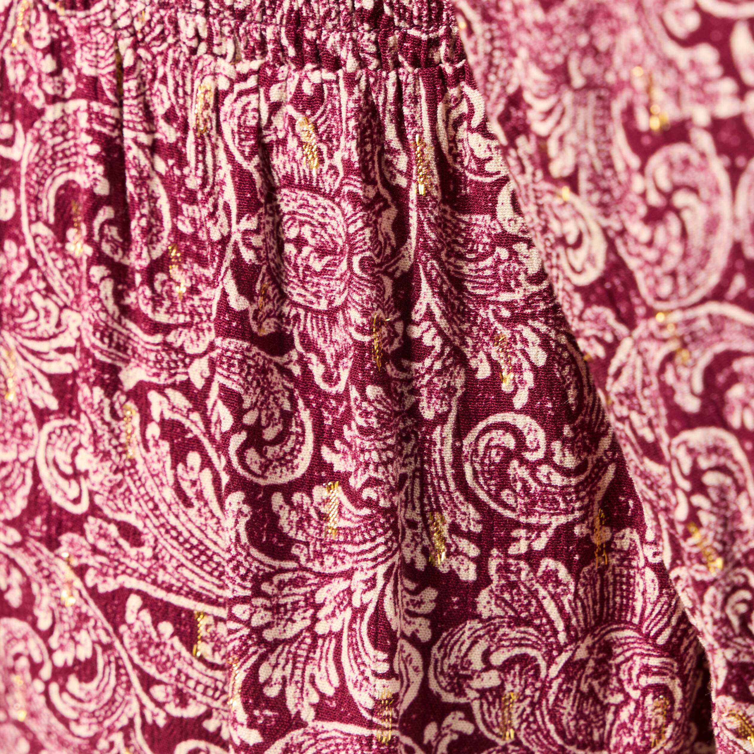 Robe &eacute;vas&eacute;e fluide bordeaux femme