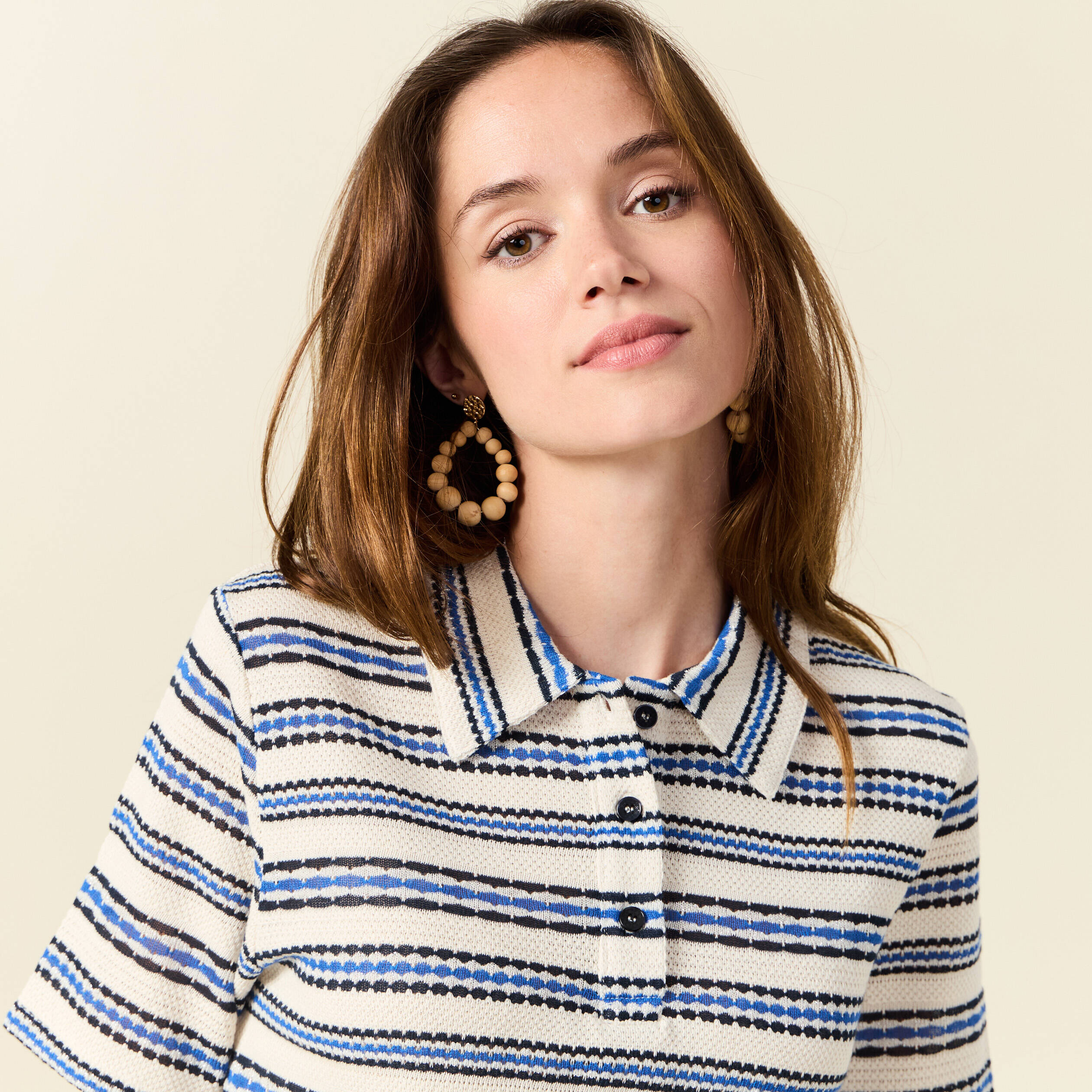 polo manches courtes ecru femme Polo manches courtes ecru femme