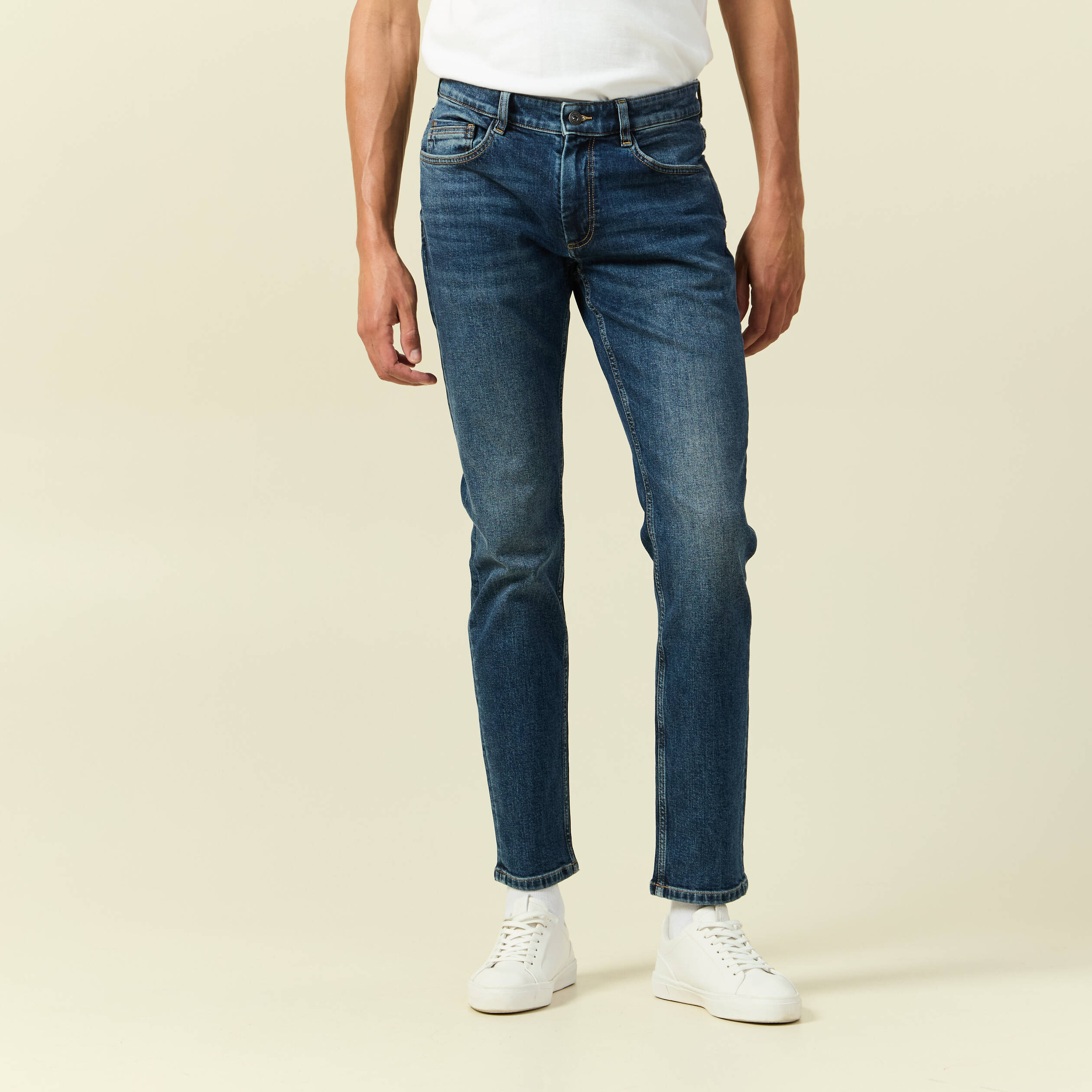 Jeans slim 5 poches longueur 32 denim dirty homme