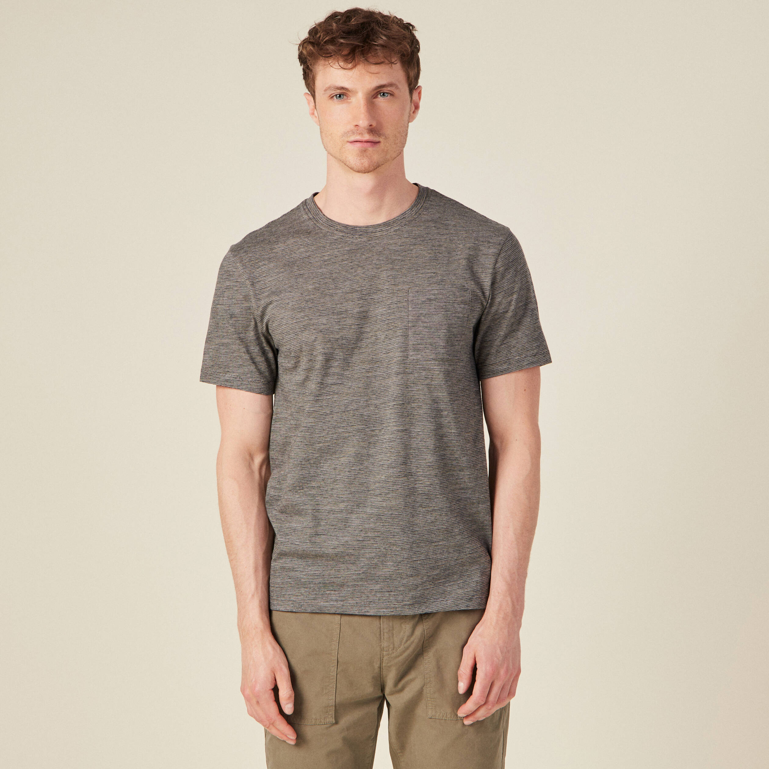 T-shirt manches courtes vert kaki homme