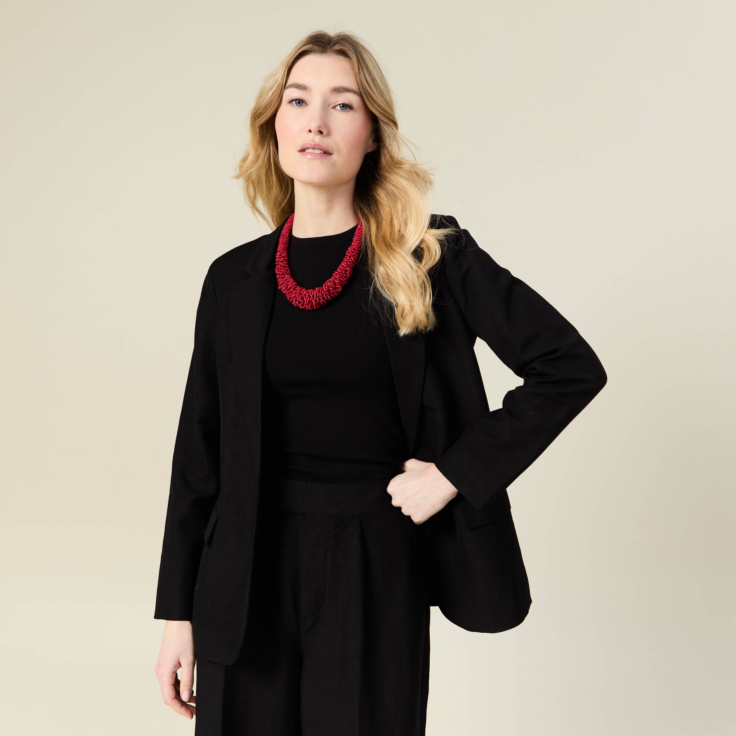 Veste blazer manches longues noir femme