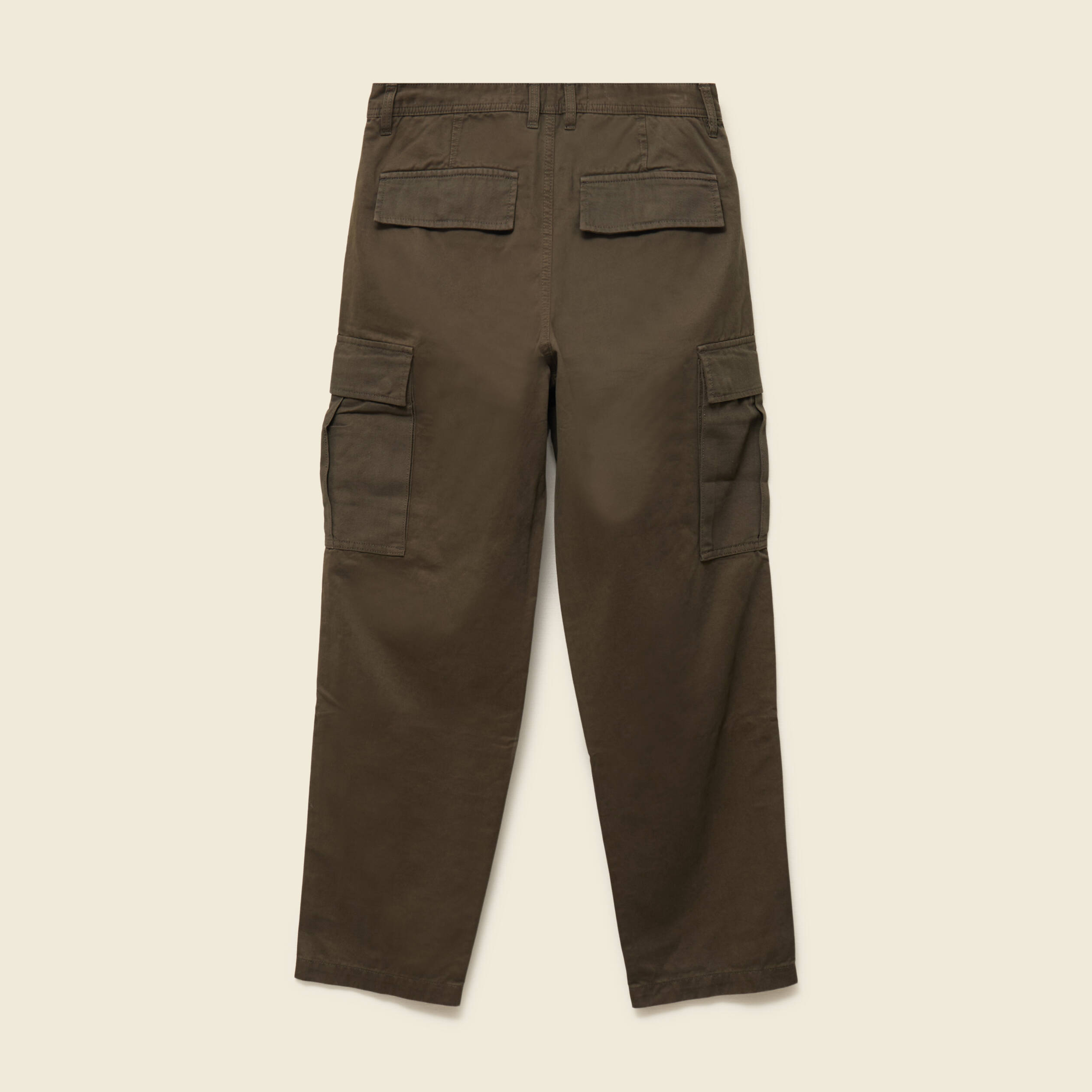 Pantalon cargo battle bi-mati&egrave;re coton vert kaki homme