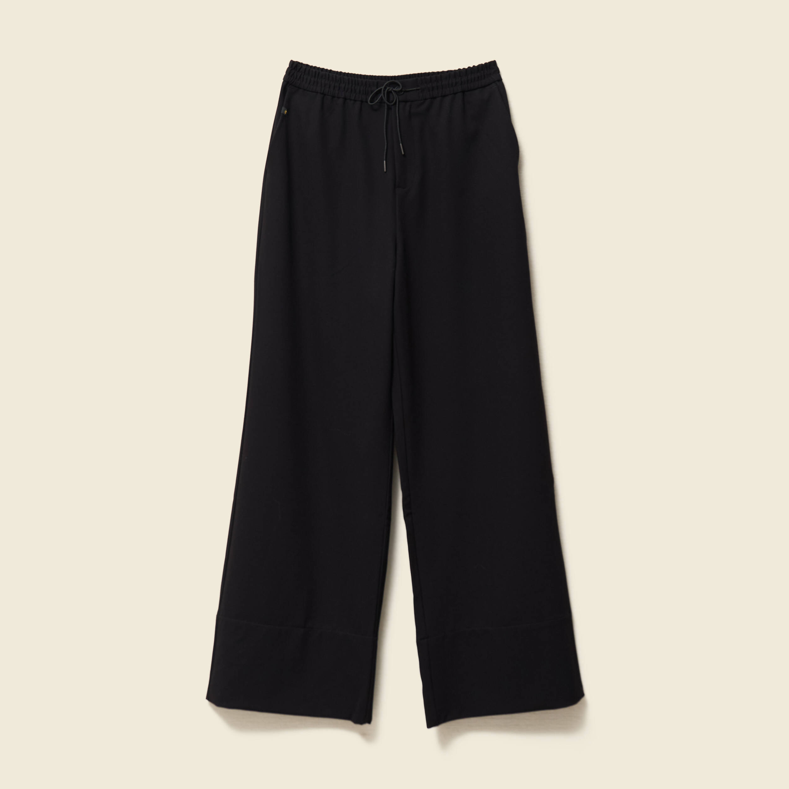 pantalon large elastique noir femme Pantalon large élastiqué noir femme