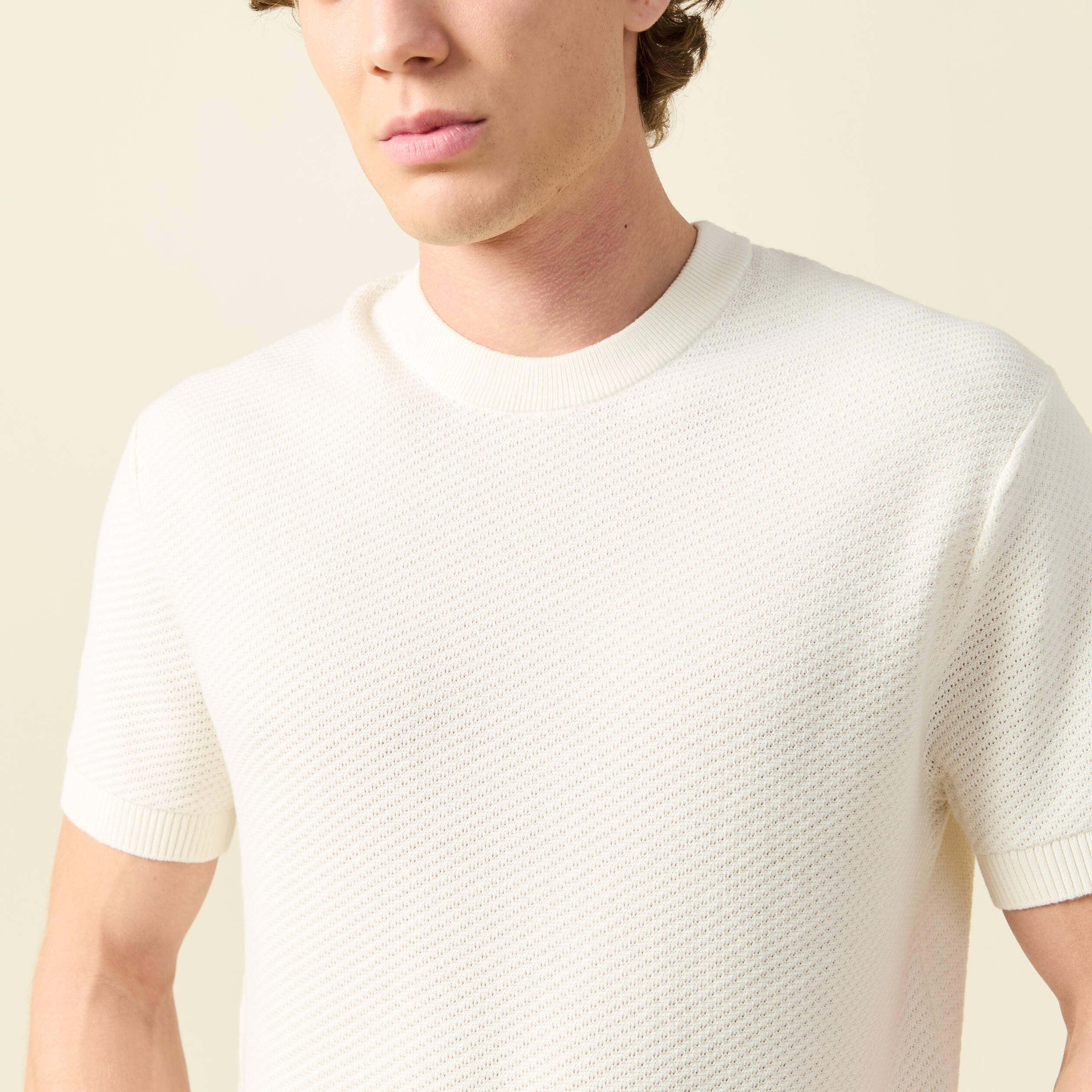 T-shirt en coton ecru homme