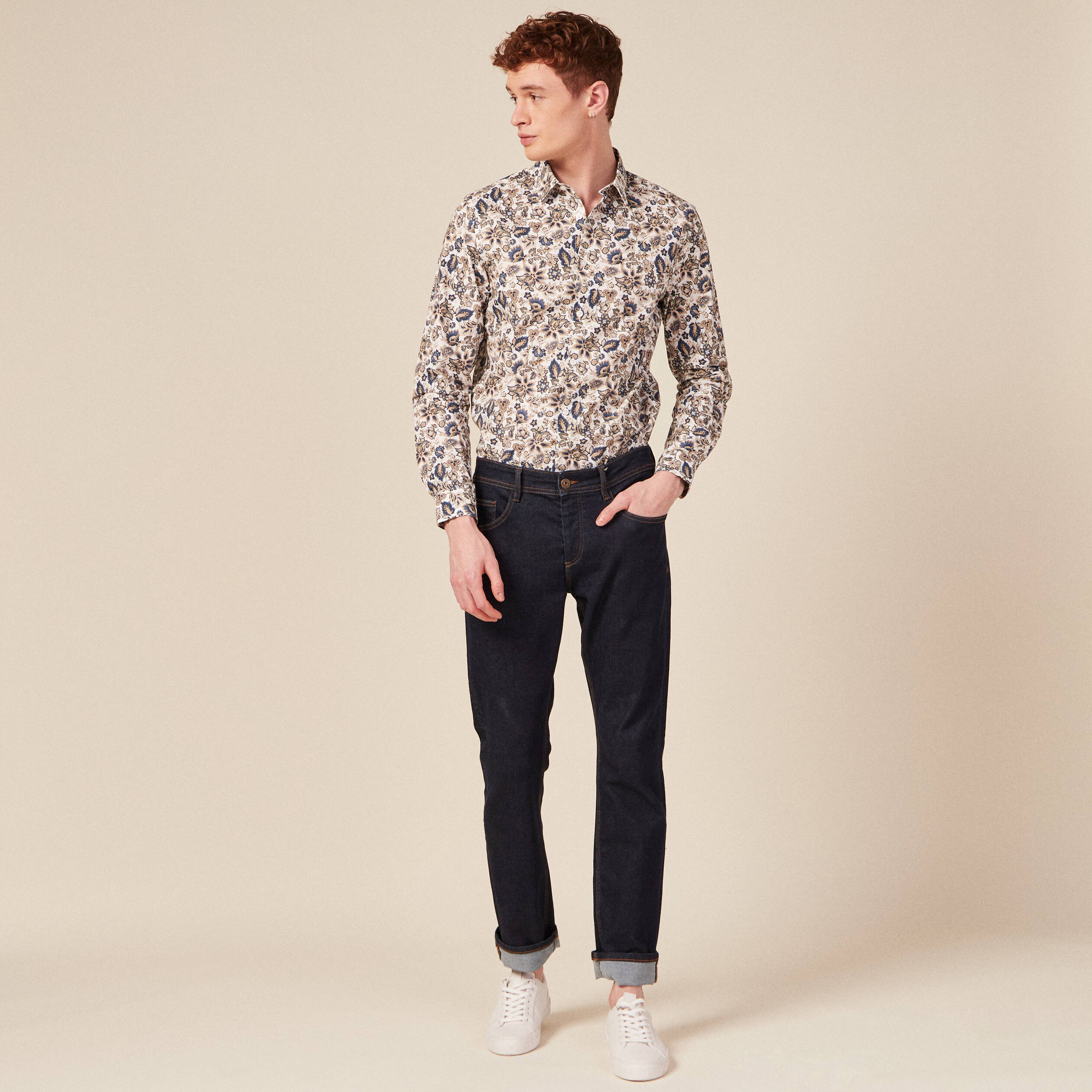 chemise a manches longues blanc homme Chemise à manches longues blanc homme