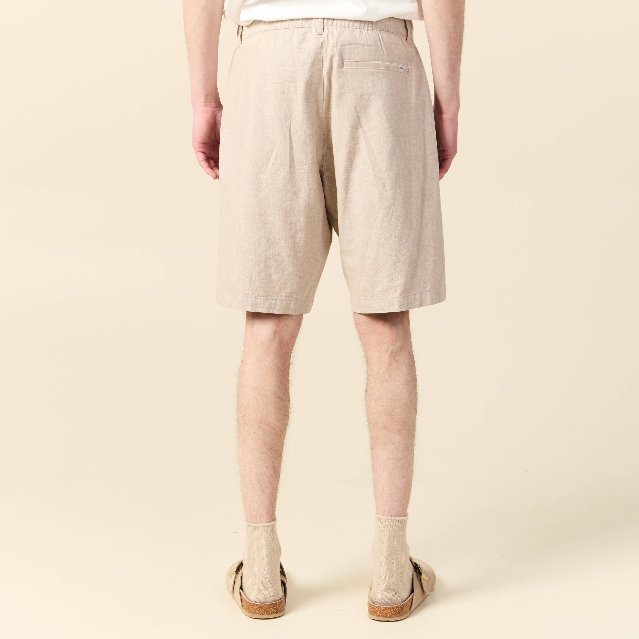 Bermuda droit beige homme