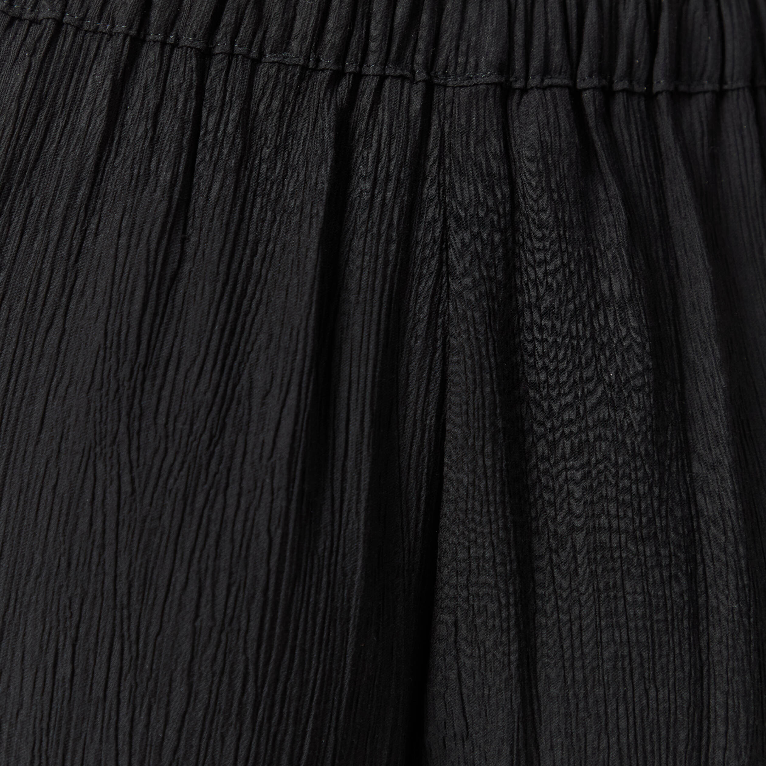 Pantalon large taille haute fluide noir femme