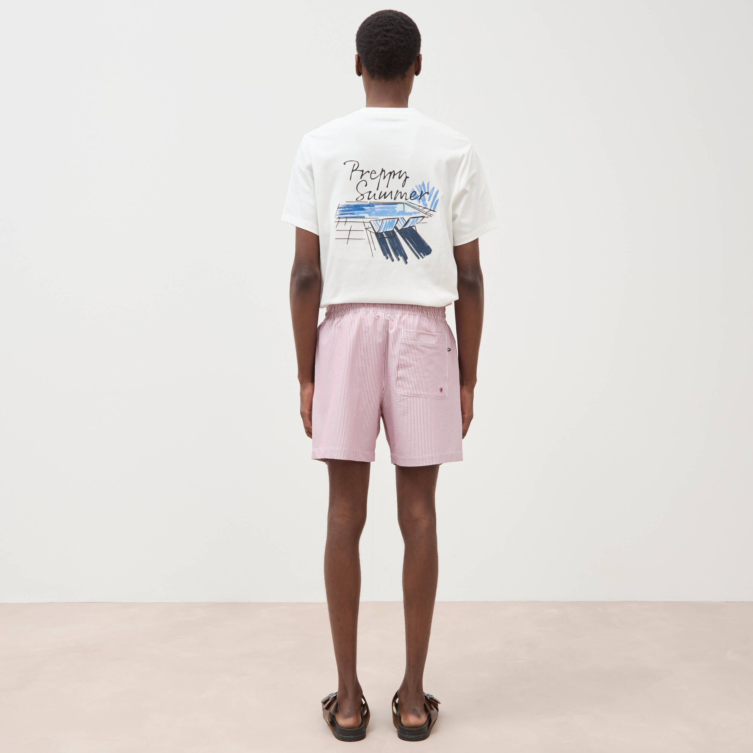 Short de bain vieux rose homme