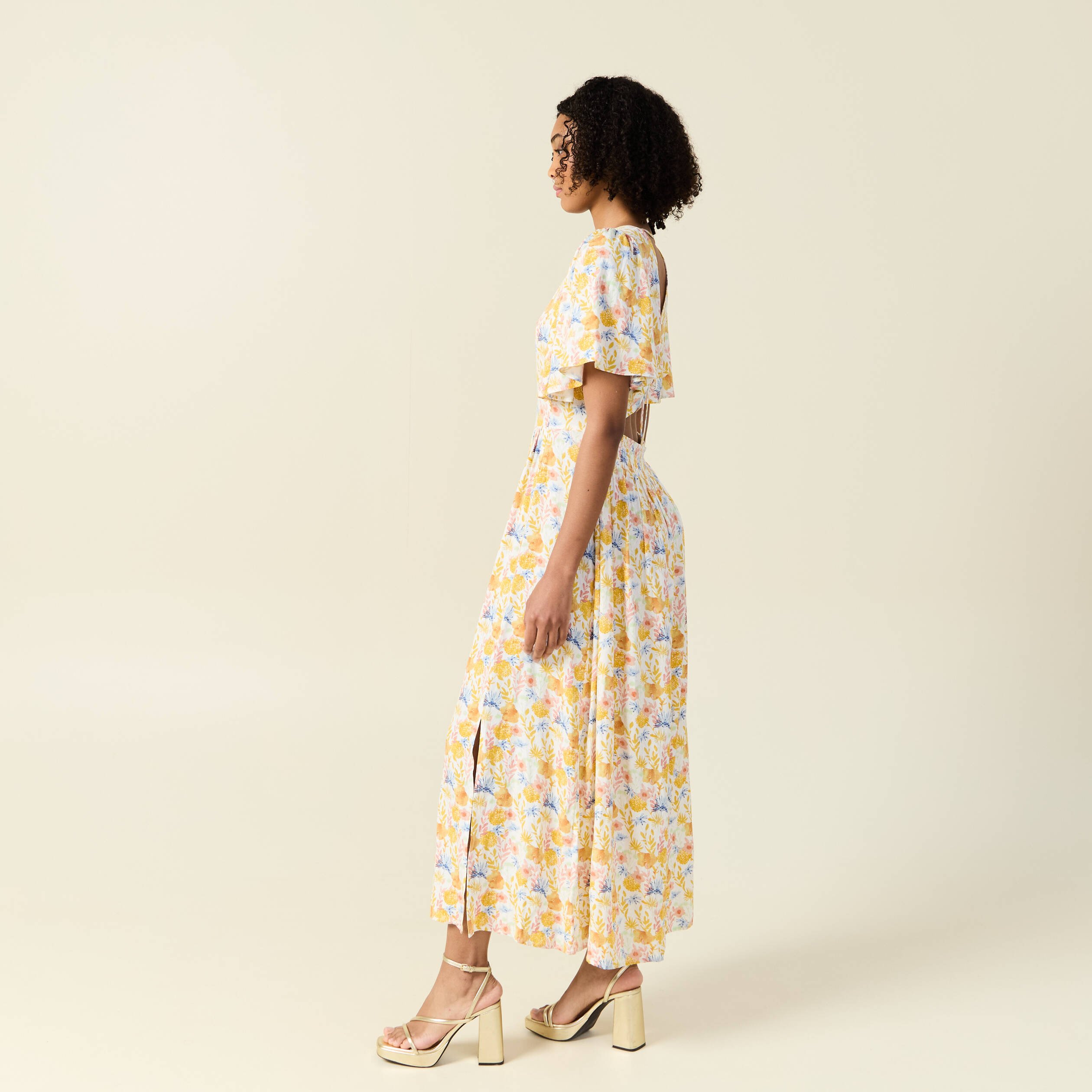 robe longue evasee multicolore femme Robe longue évasée multicolore femme