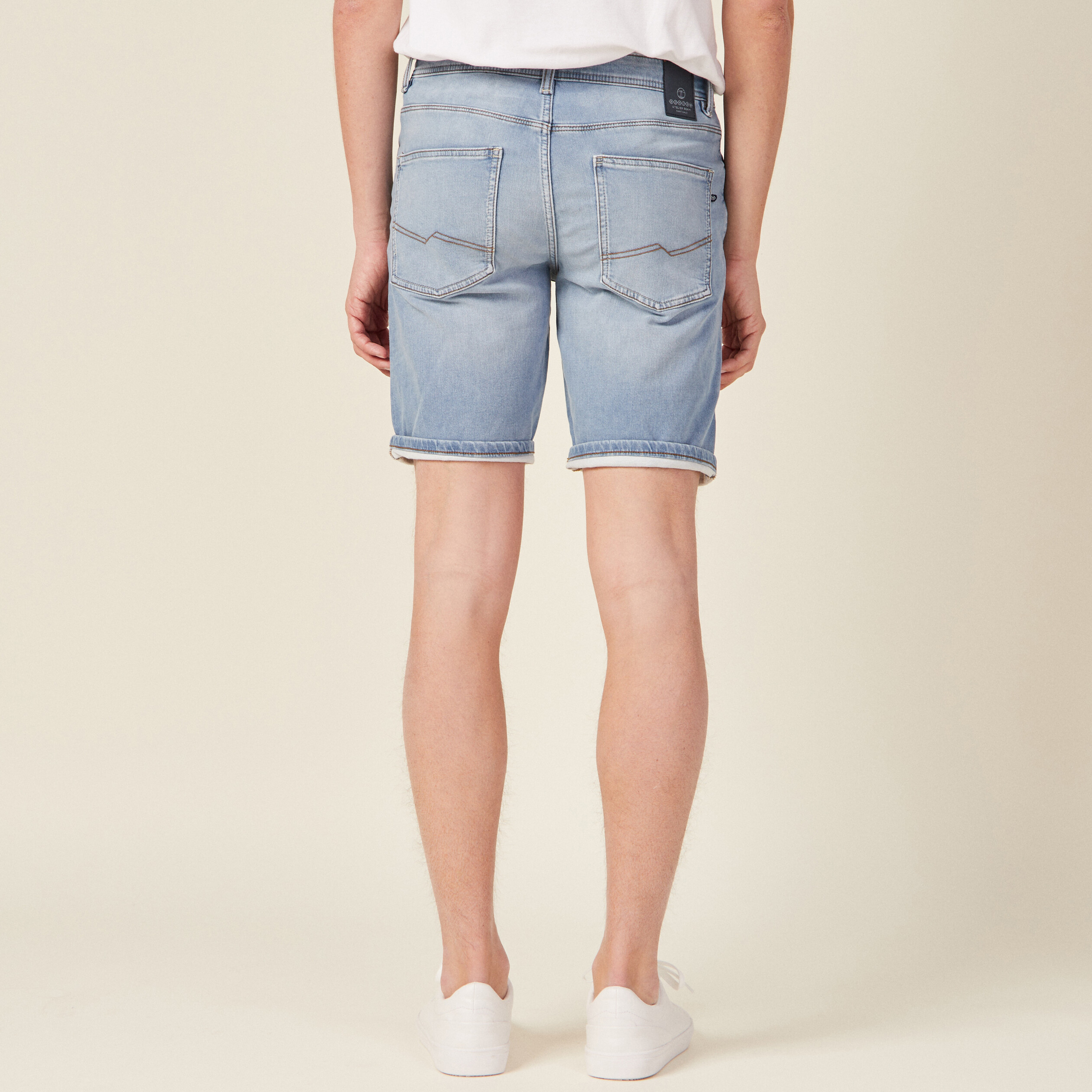 Bermuda éco-responsable denim bleach homme