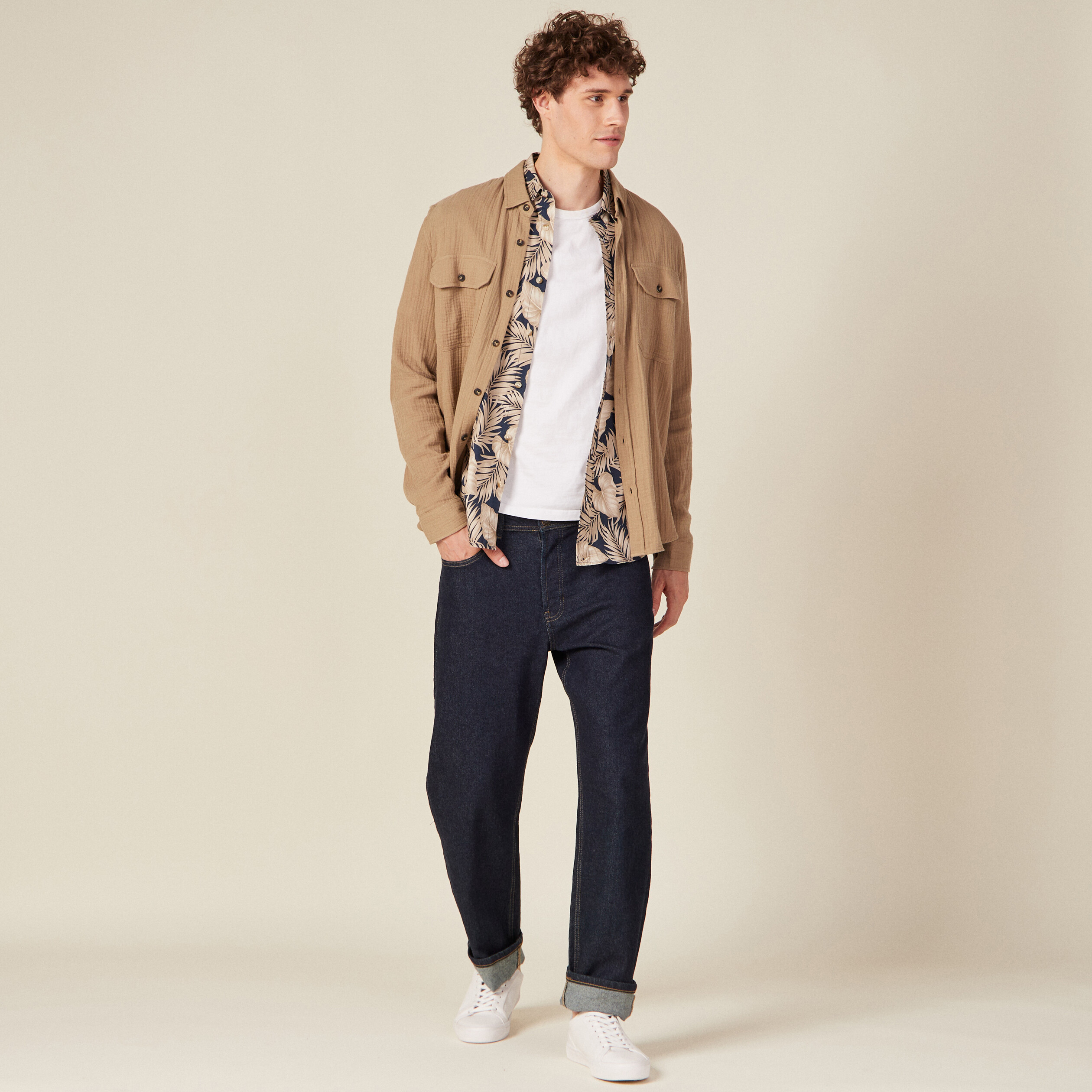 Chemise manches courtes bleu homme