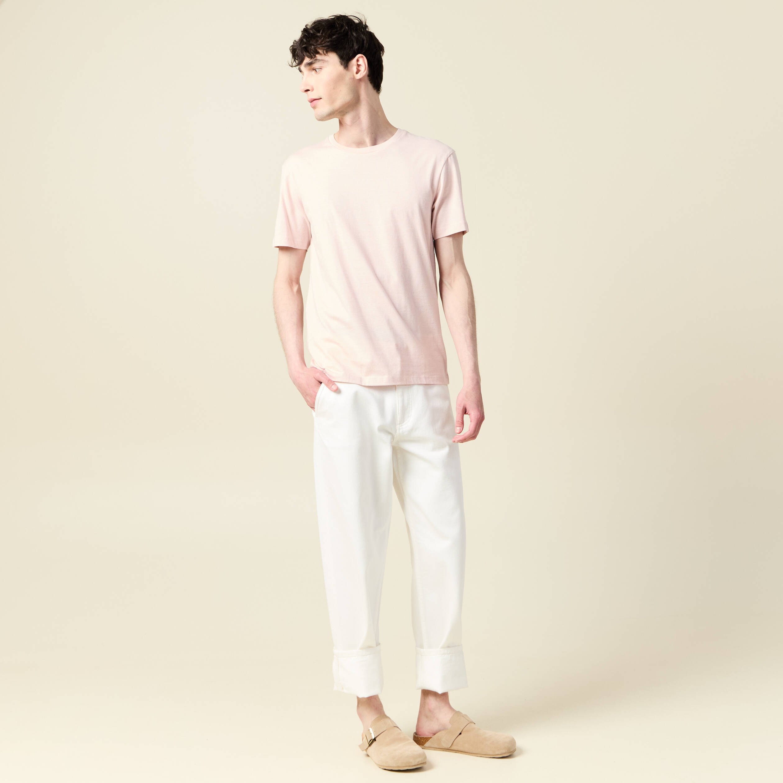 t shirt eco responsable rose pastel homme T-shirt éco-responsable rose pastel homme