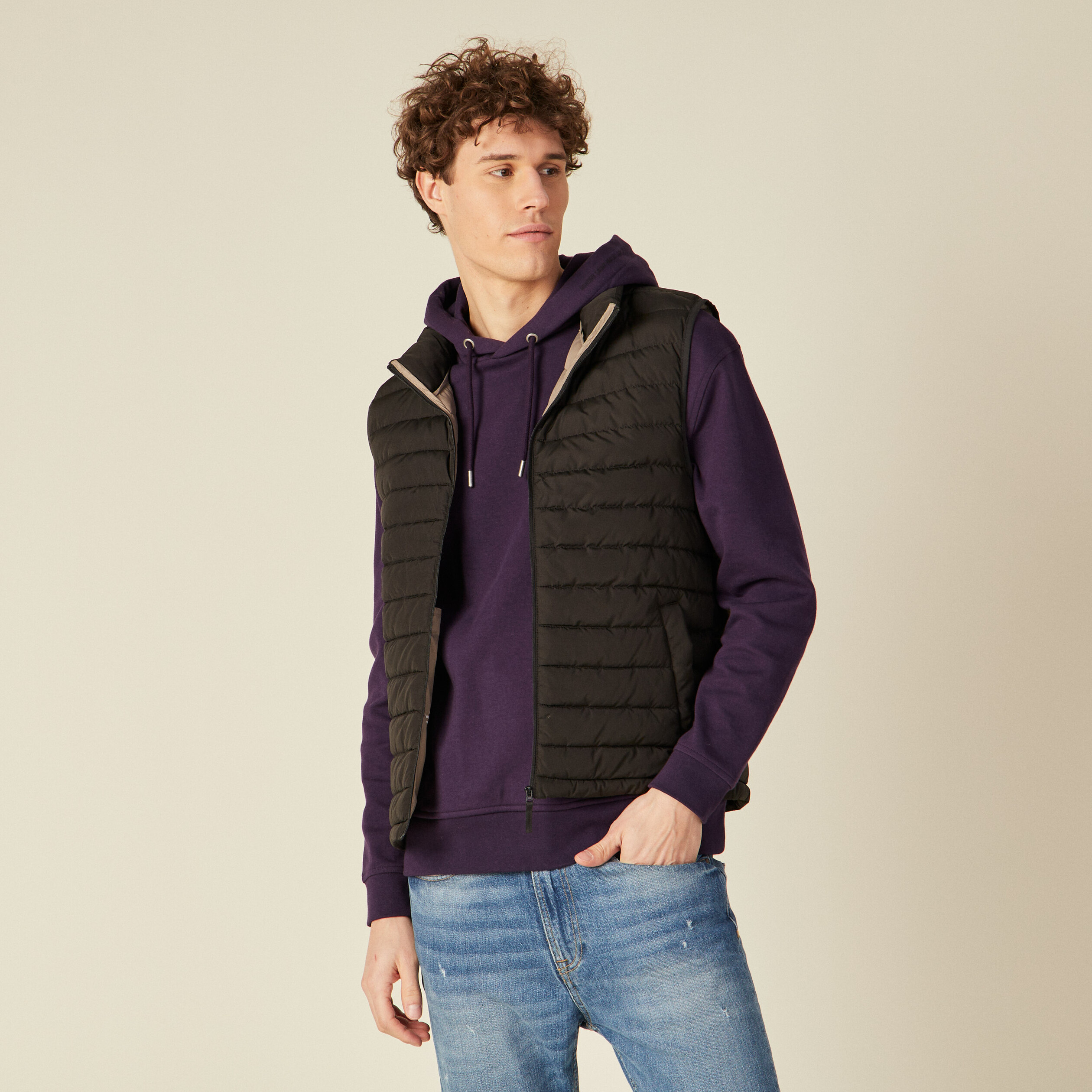 doudoune droite sans manches noir homme Doudoune droite sans manches noir homme