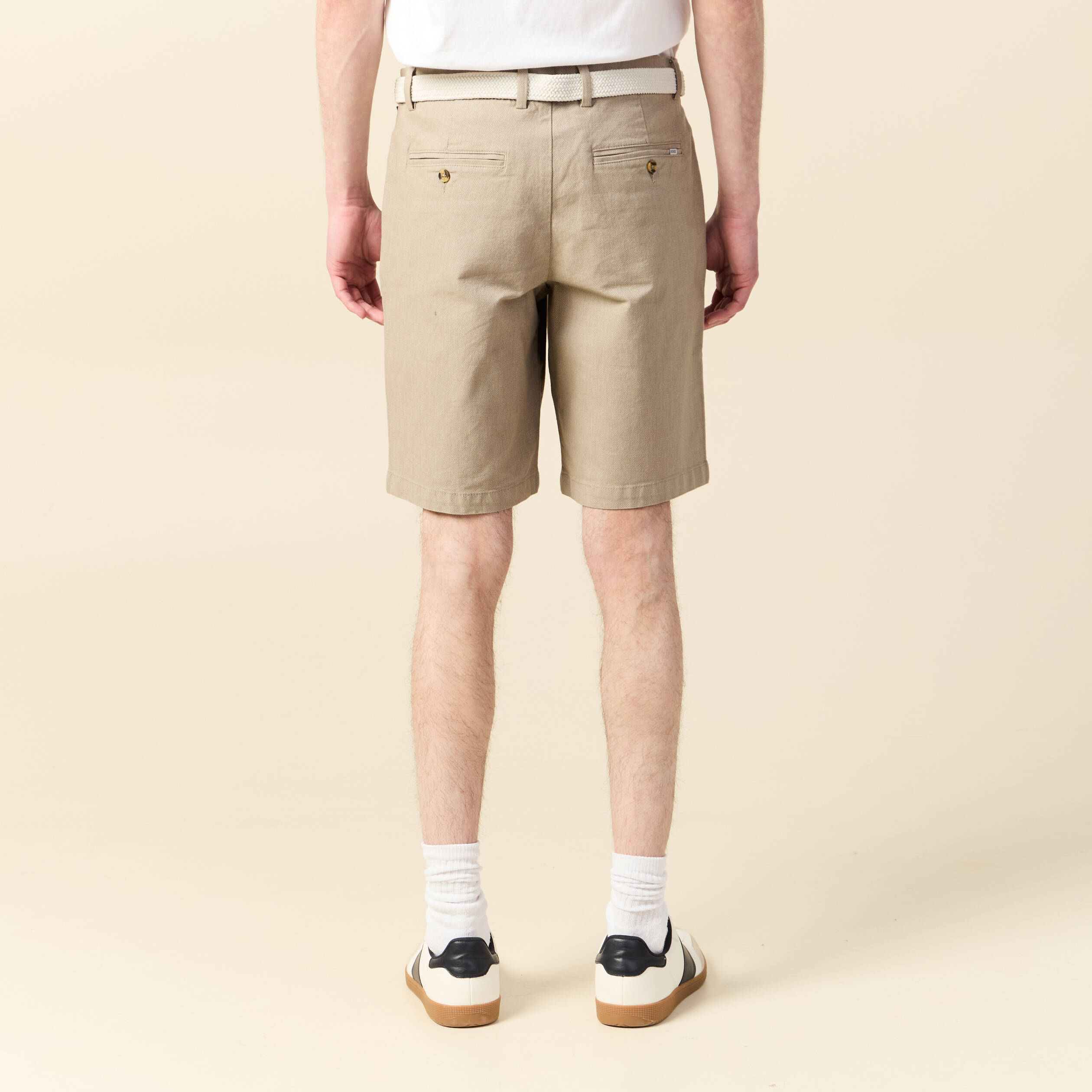 Bermuda droit chino ceinture sable homme