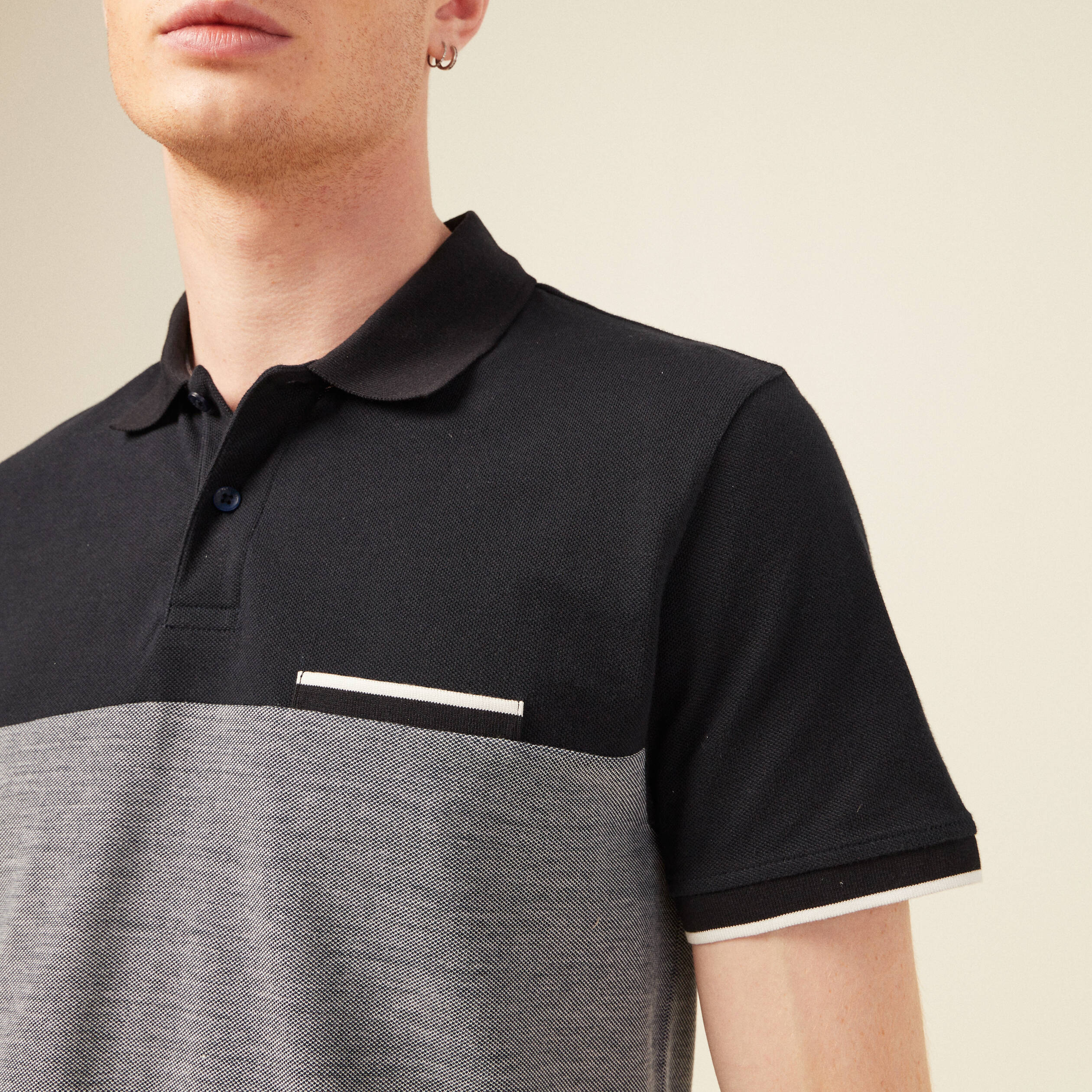 Polo éco-responsable bleu marine homme