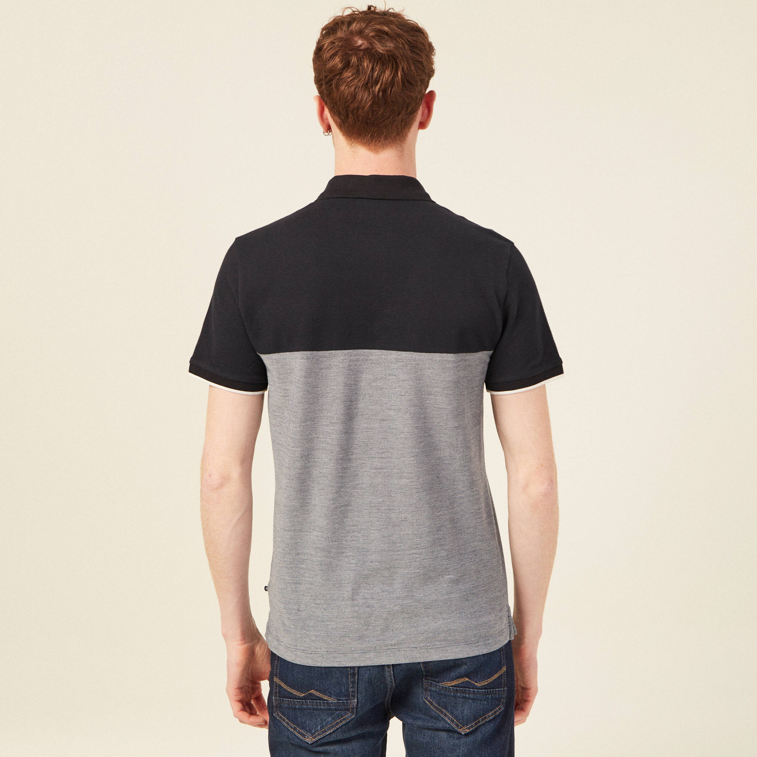 Polo éco-responsable bleu marine homme