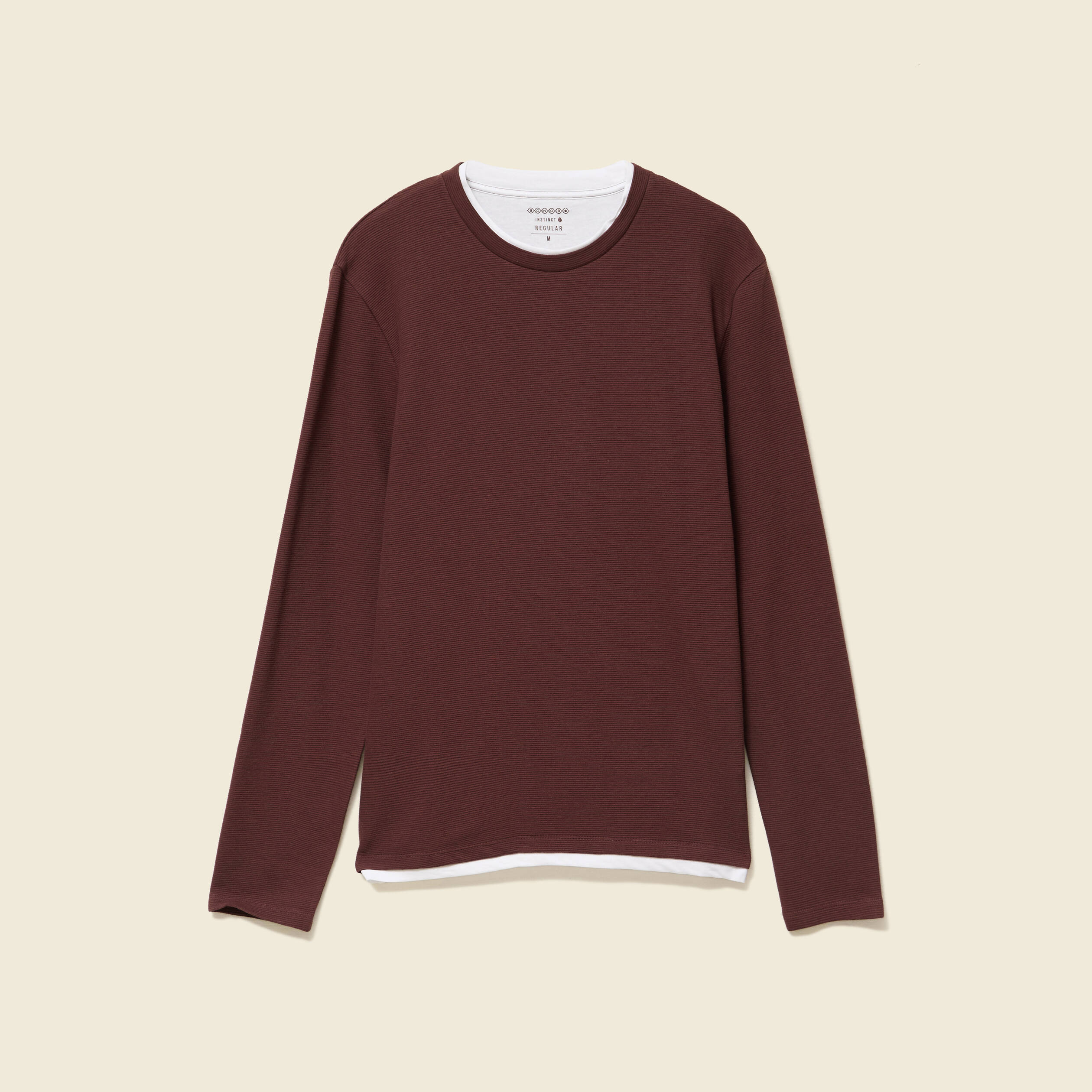 T-shirt manches longues bordeaux homme