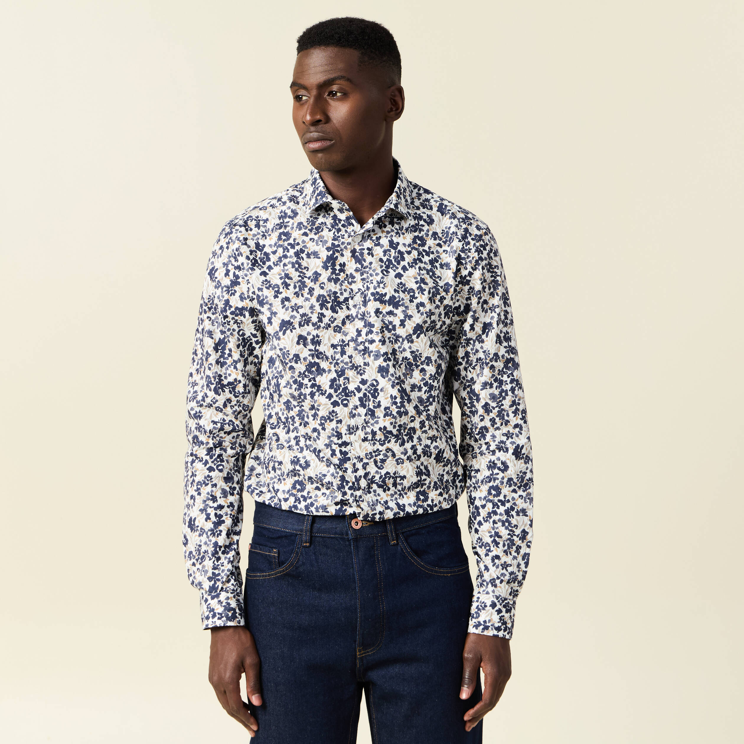 Chemise manches longues blanc homme