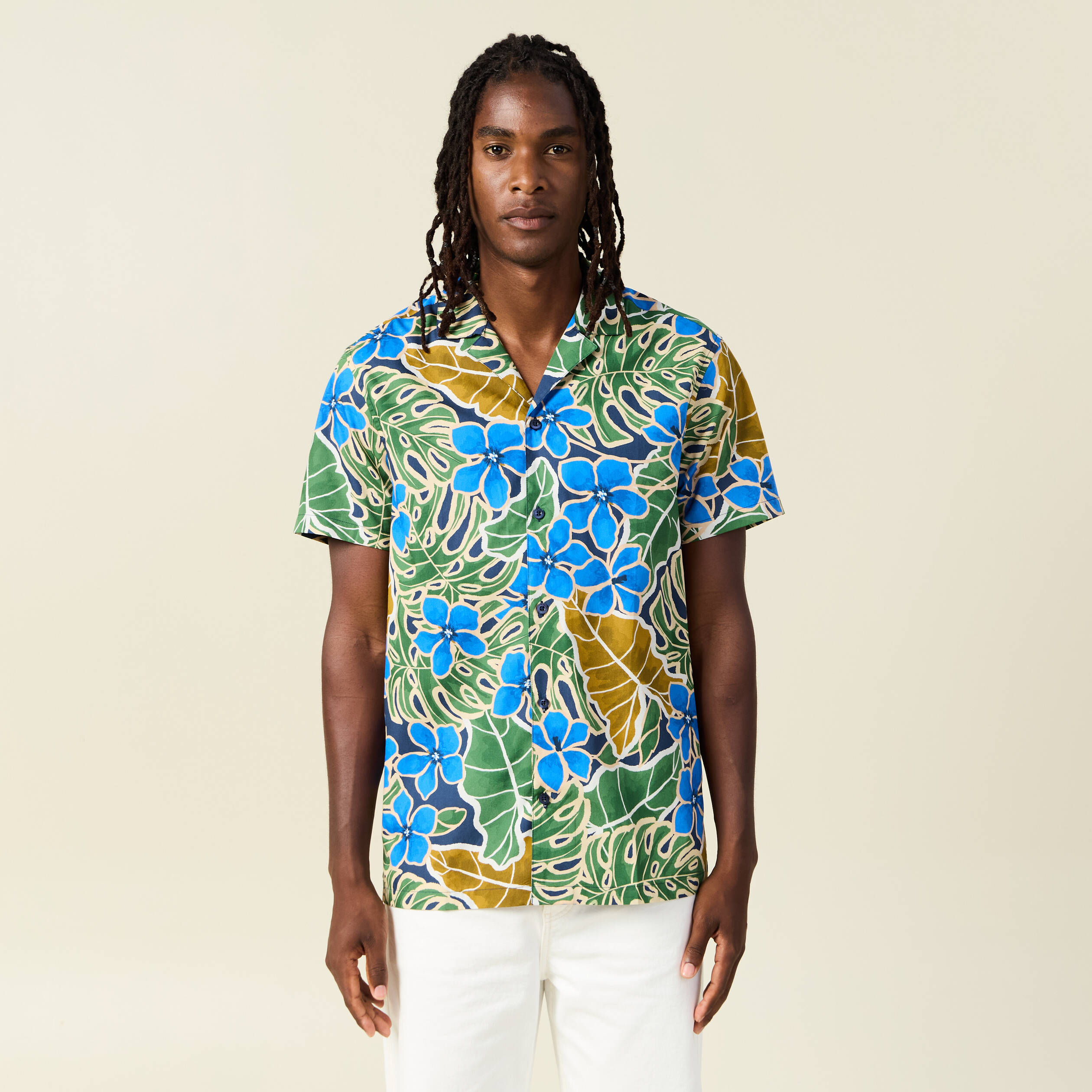 Cardigan à manches courtes pour hommes Chemise de plage comme montré1947 Comme montré