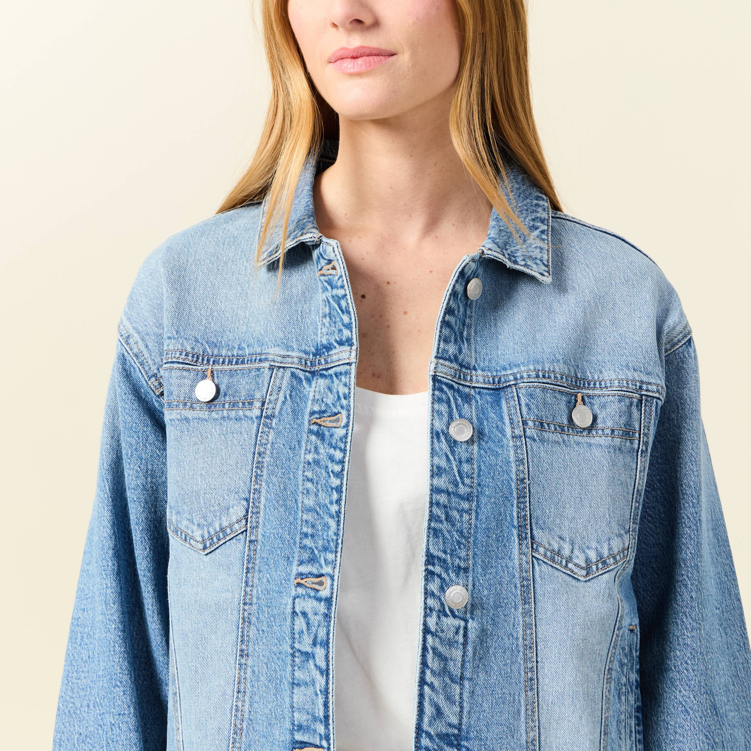 Veste En Jean XOXO Pour Femme, Coupe Blazer, Bleu Lavé, Taille S