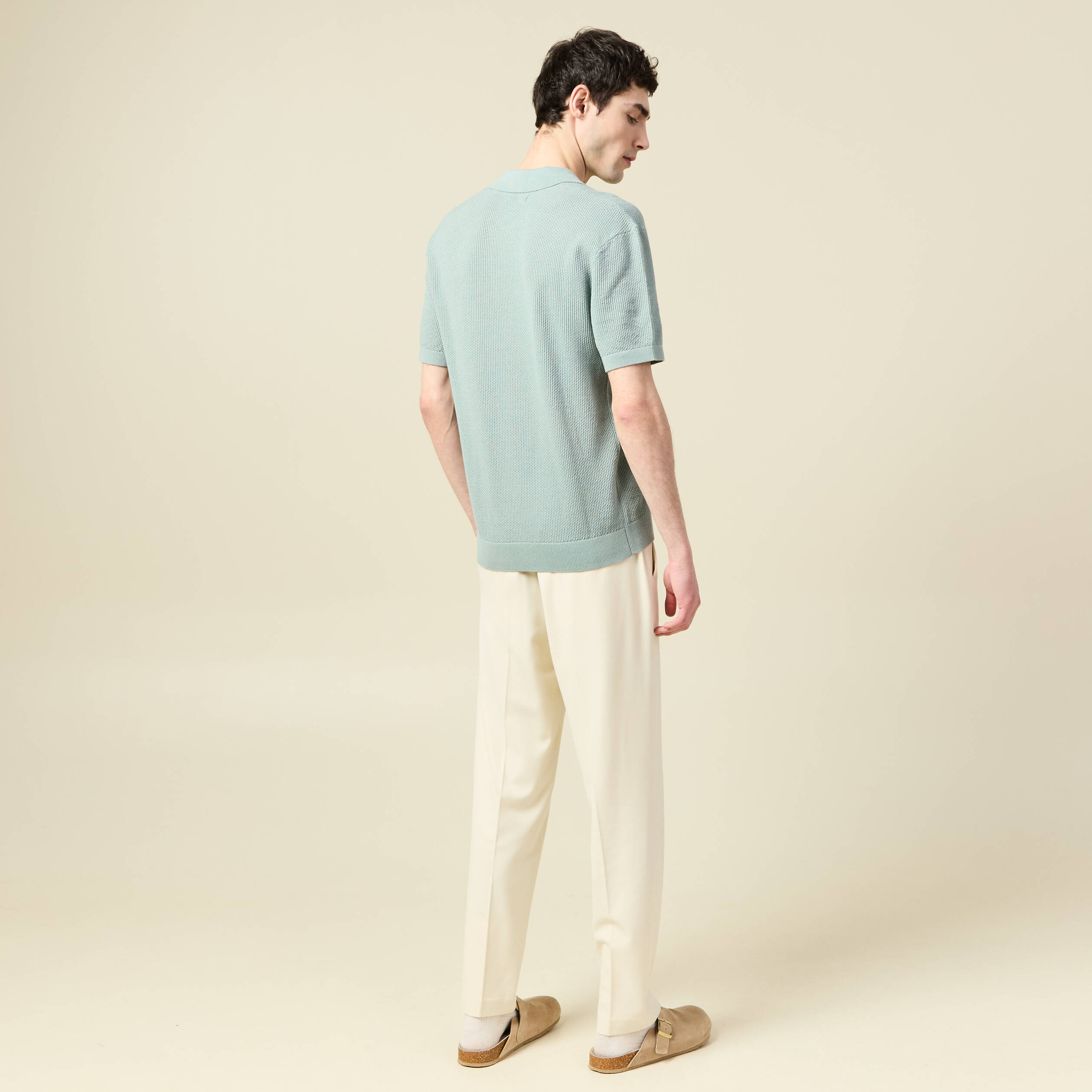 Polo manches courtes vert clair homme