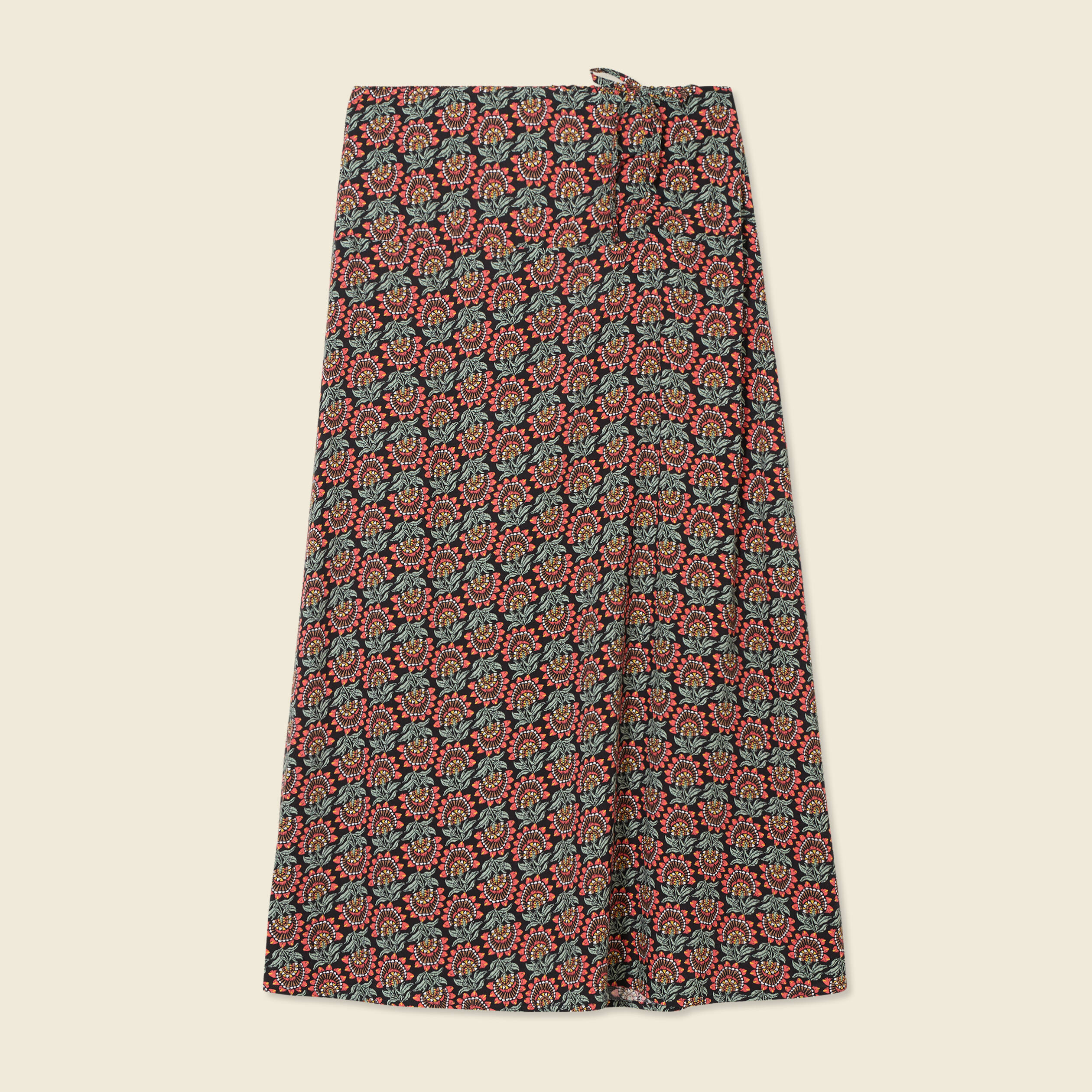 Jupe longue portefeuille noir femme