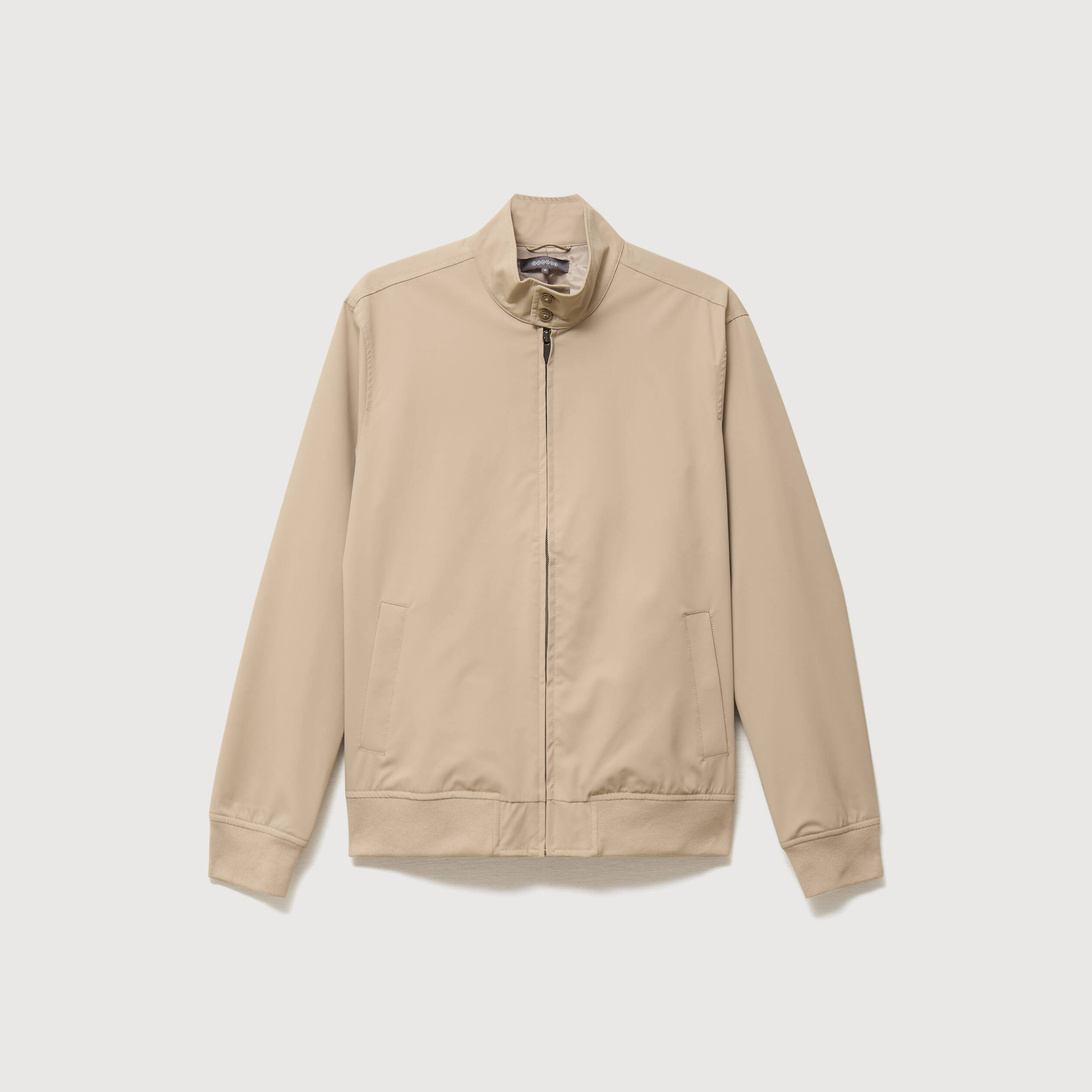 Blouson col camionneur manches longues beige homme