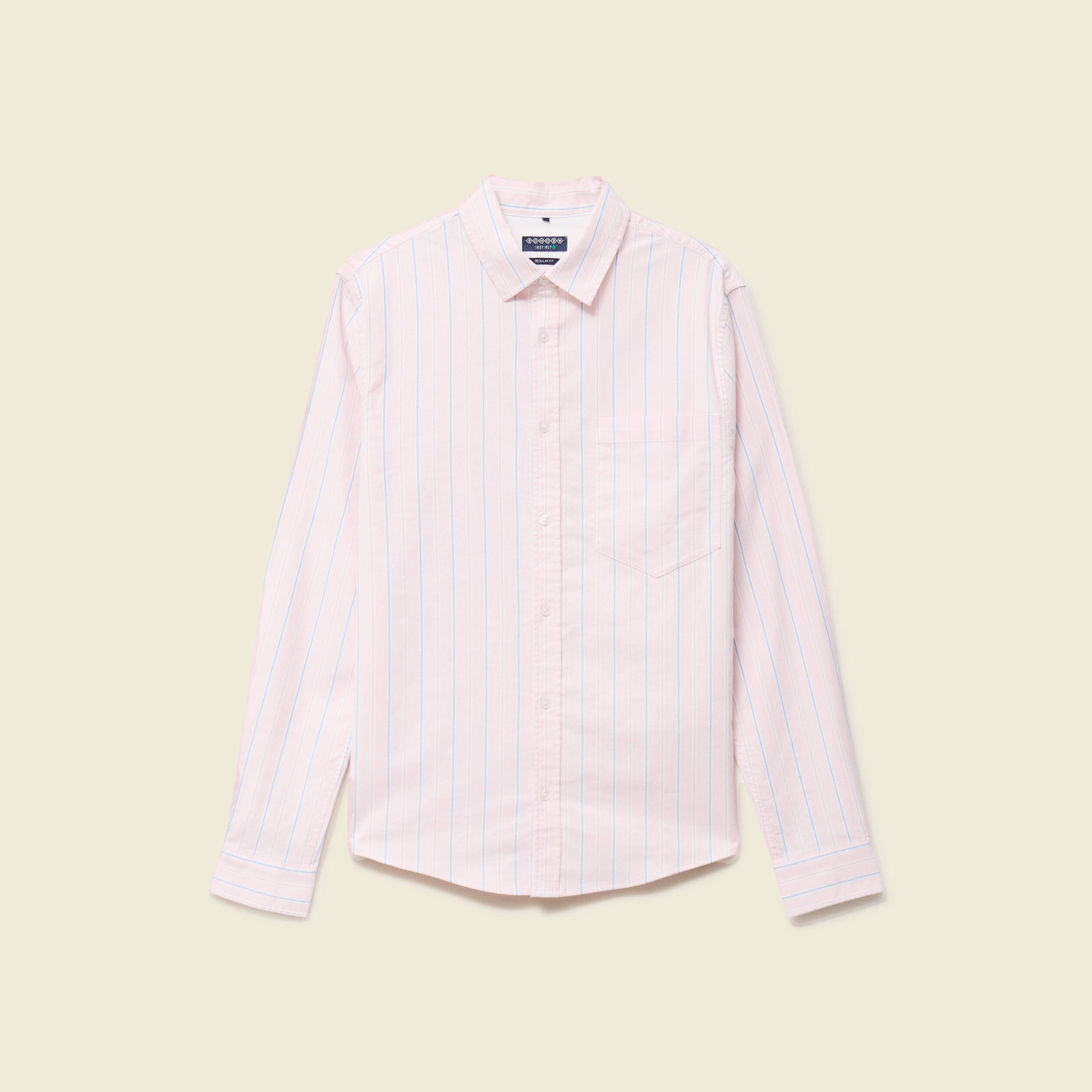 Chemise manches longues rose poudr&eacute;e homme