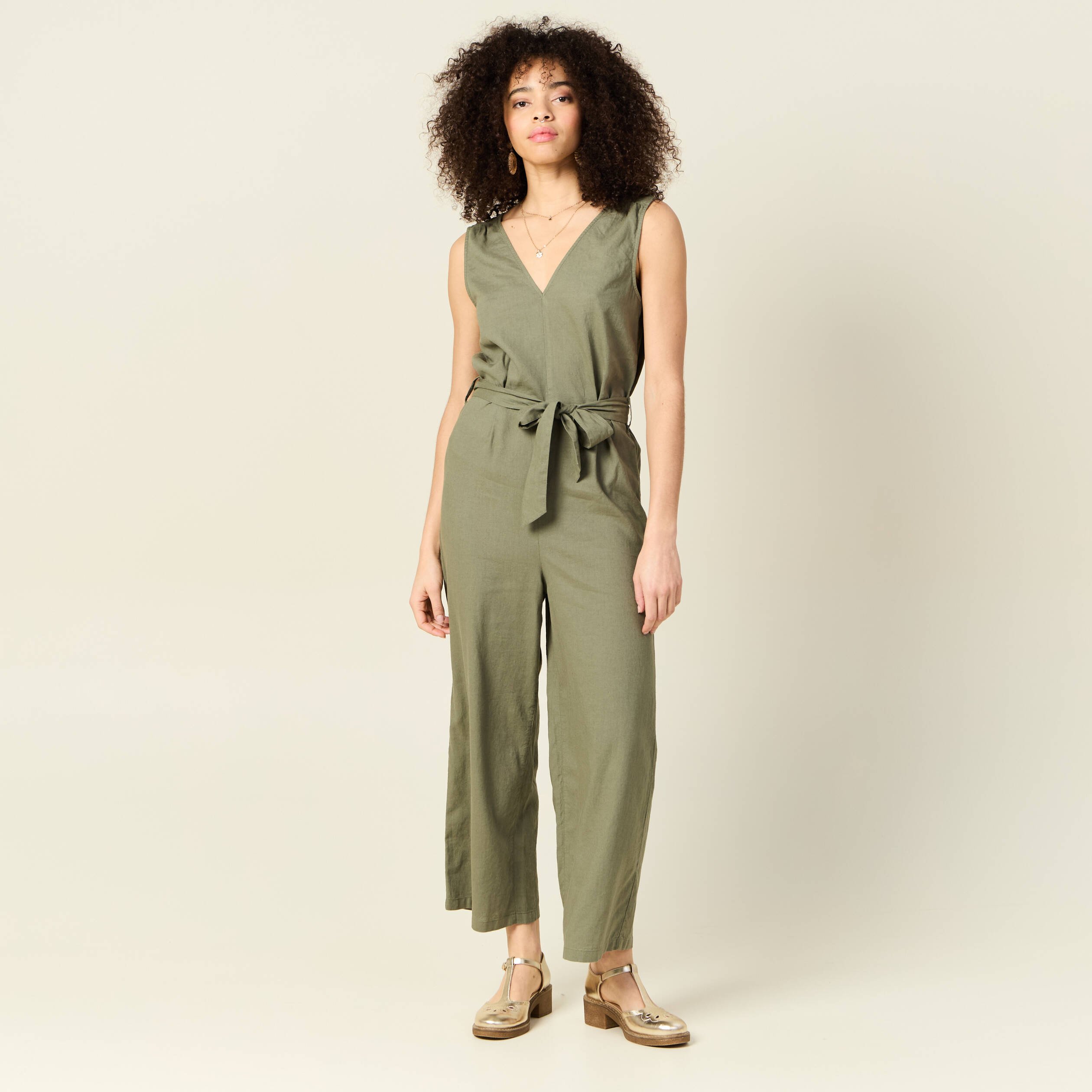 combinaison eco responsable vert kaki femme Combinaison éco-responsable vert kaki femme