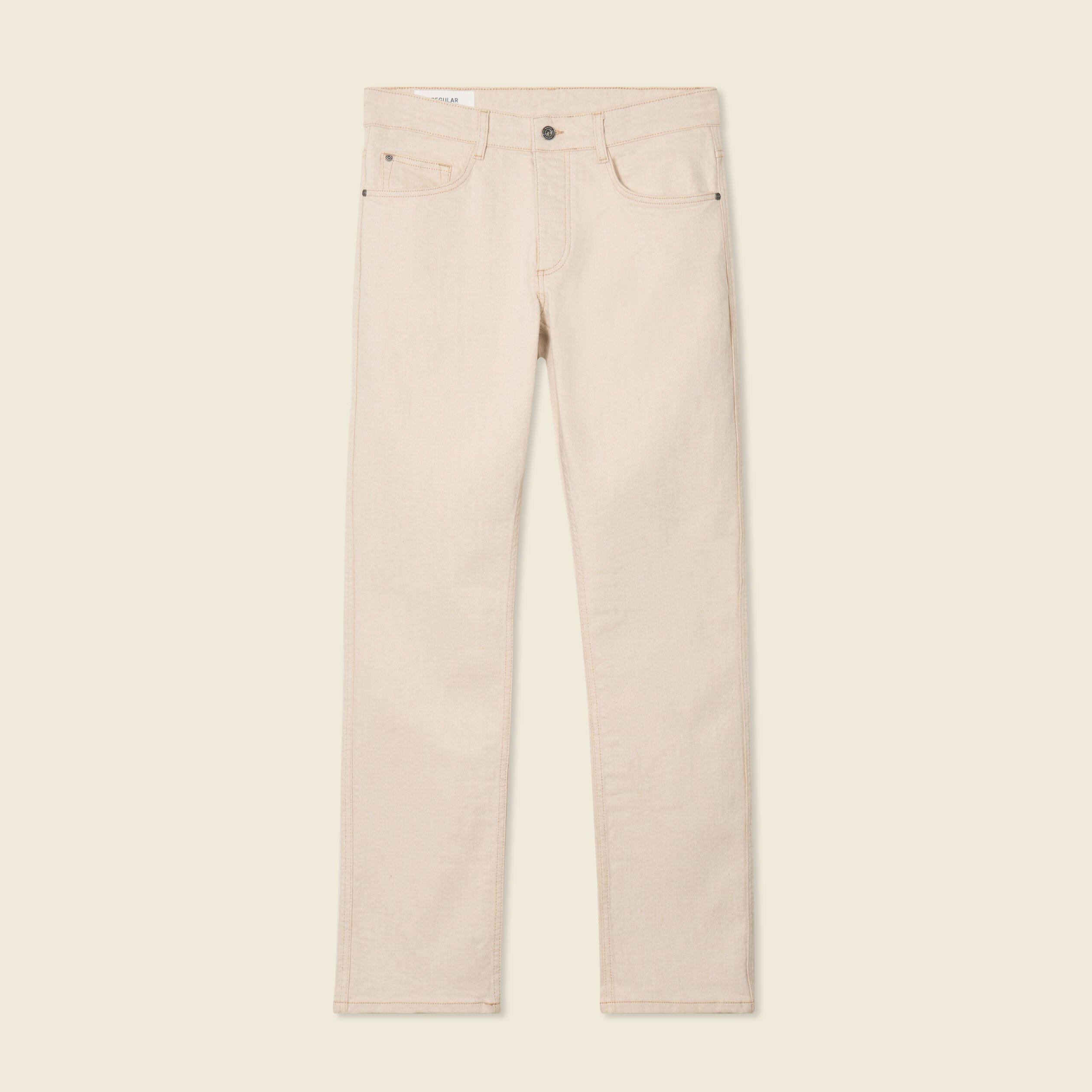 jeans regular 5 poches denim beige homme Jeans regular 5 poches denim beige homme