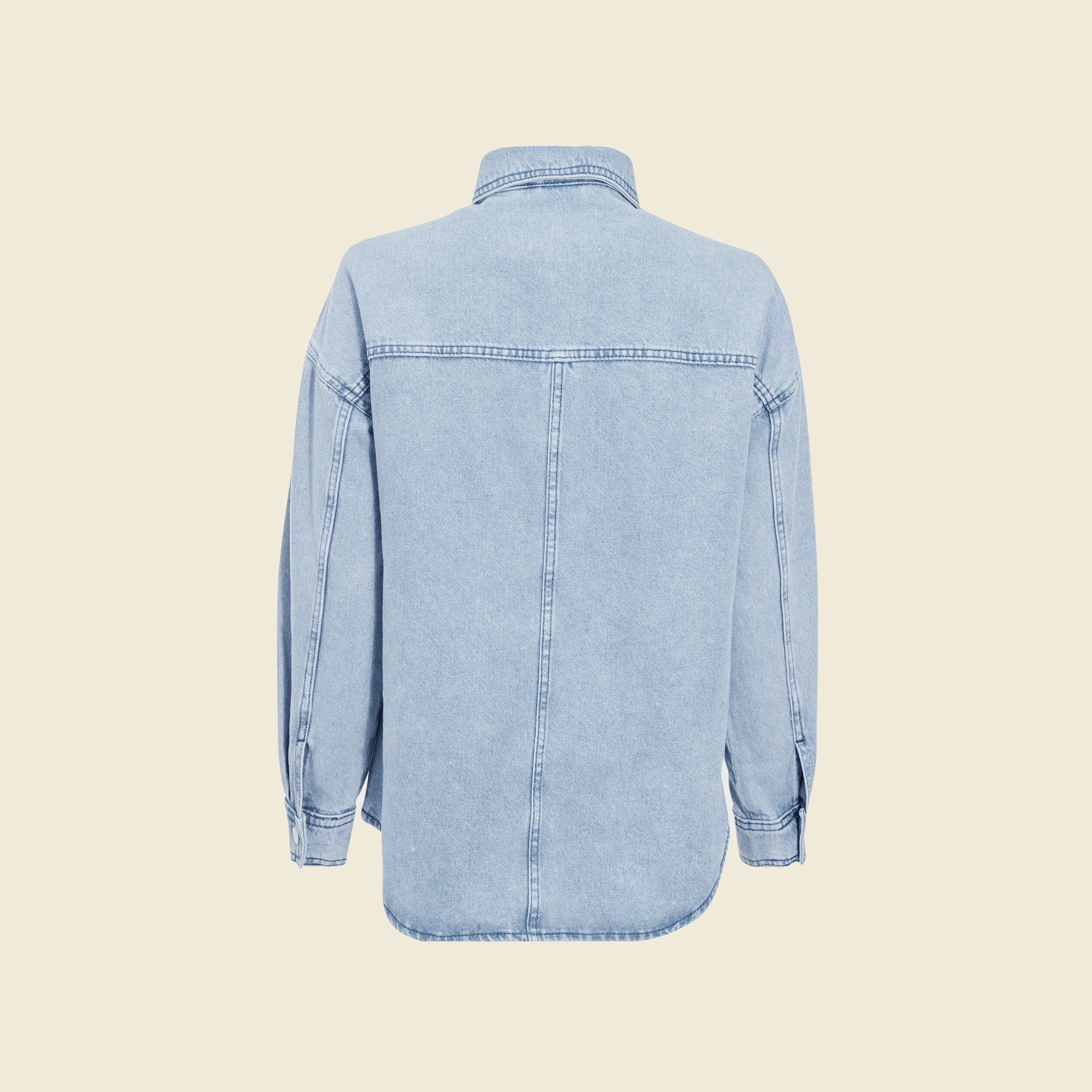 Veste workwear manches 3/4 denim stone femme