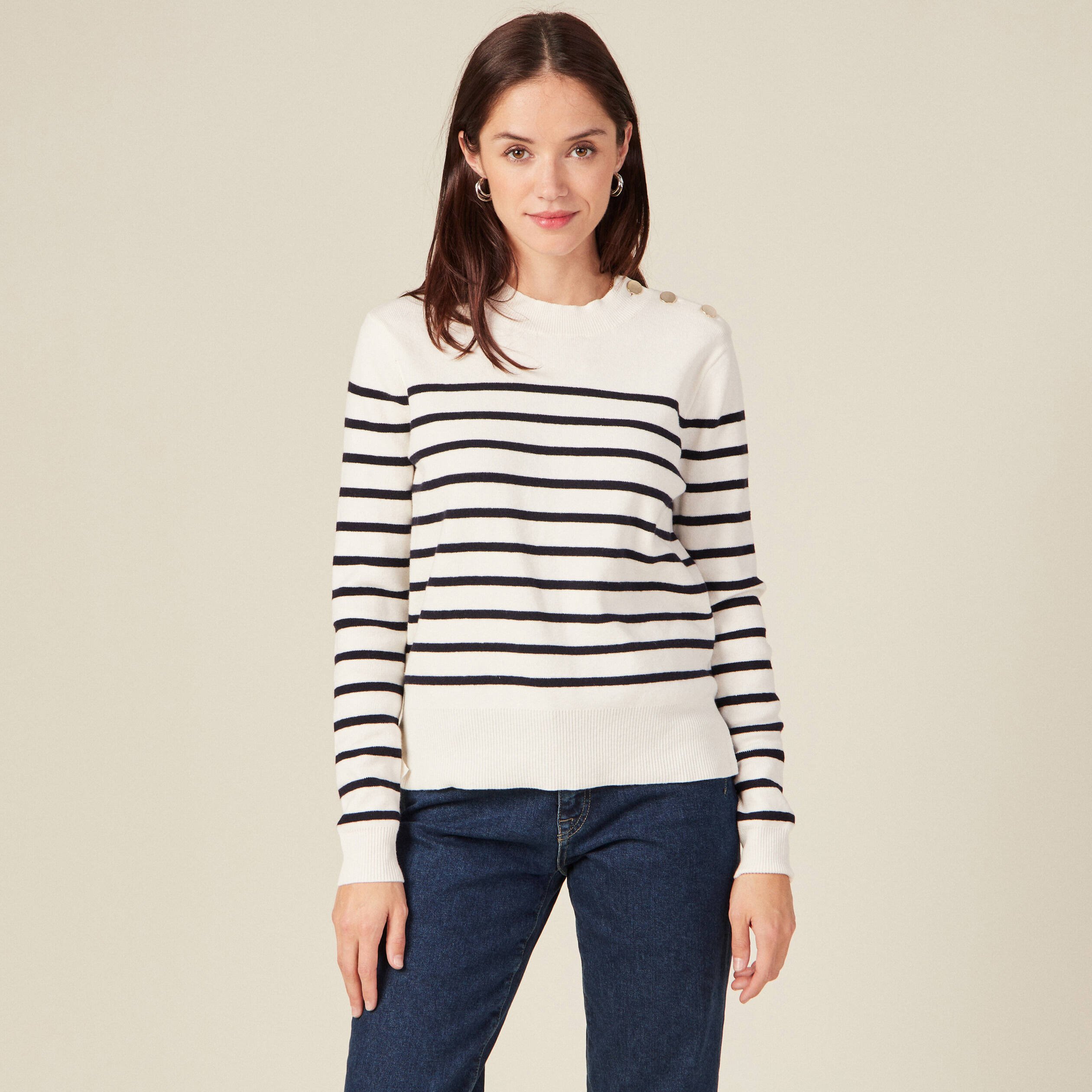 pull eco responsable ecru femme Pull éco-responsable ecru femme