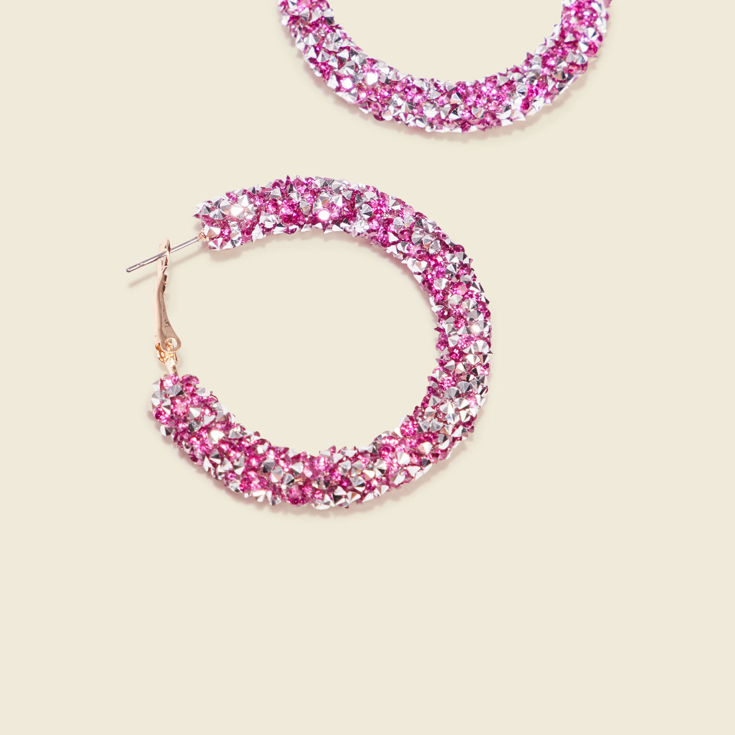 boucles doreilles creoles rose fushia femme Boucles d'oreilles créoles rose fushia femme