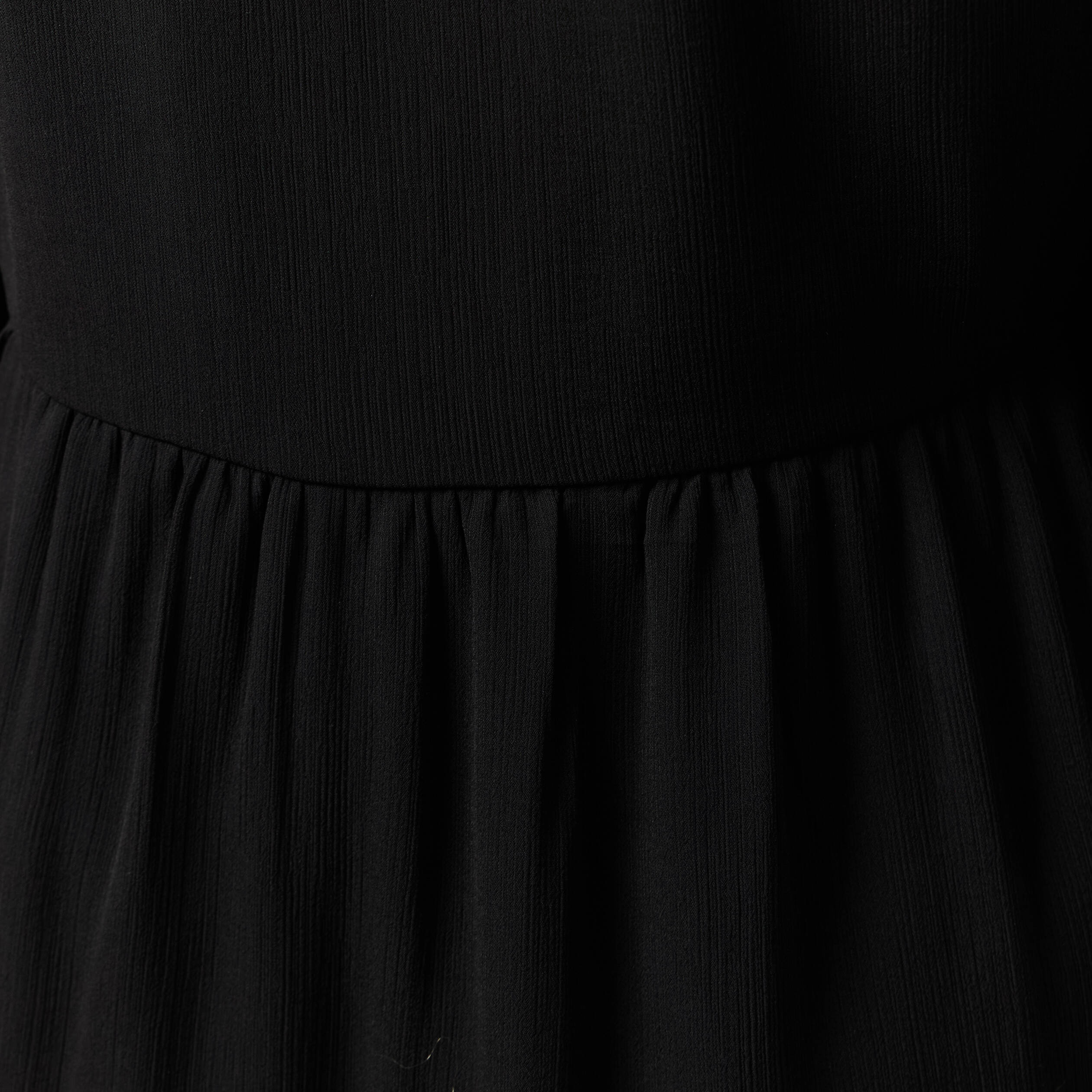 Robe manches longues doubl&eacute;e noir femme