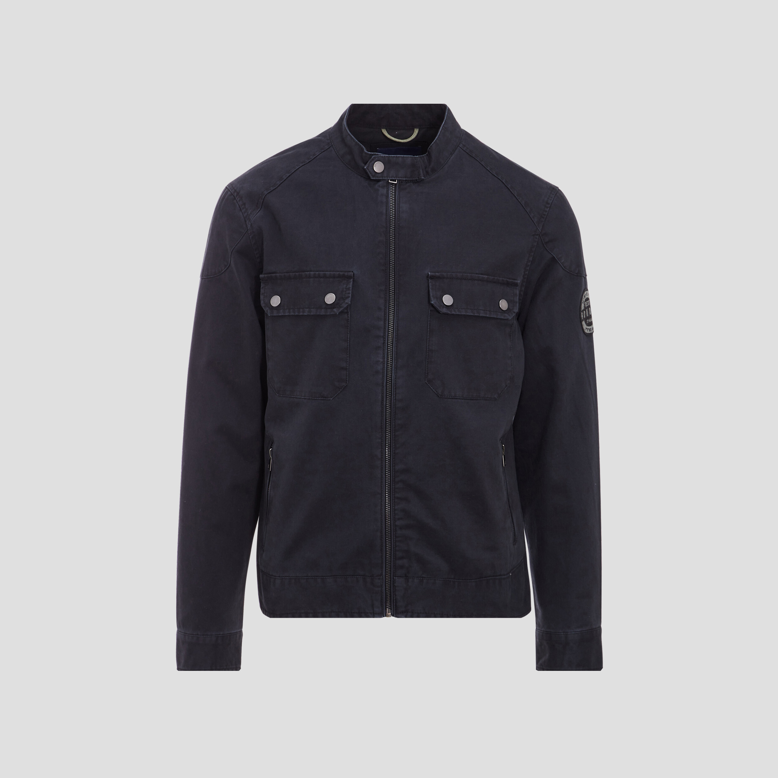 Veste esprit biker droite noir homme