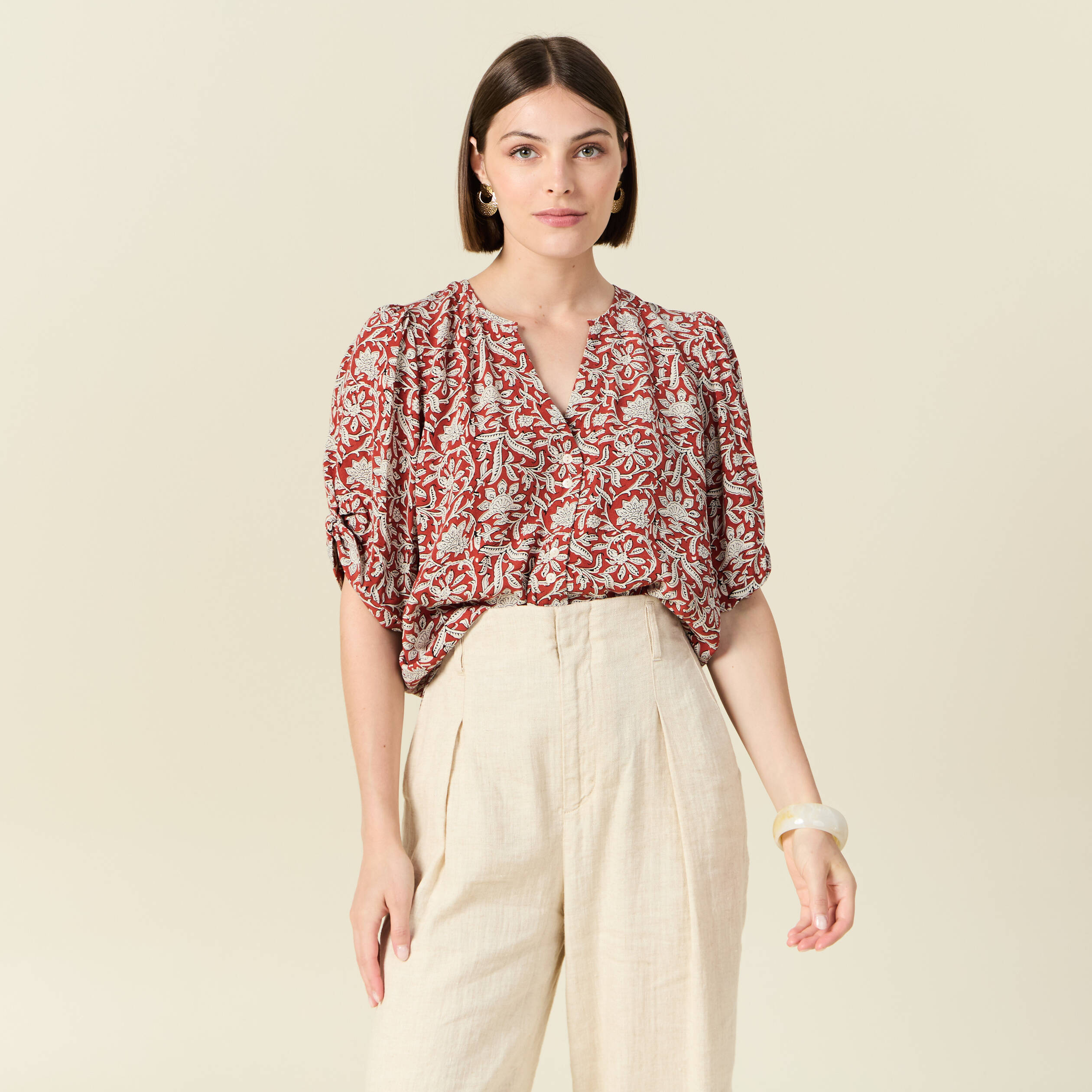 blouse manches courtes bleu gris femme Blouse manches courtes bleu gris femme