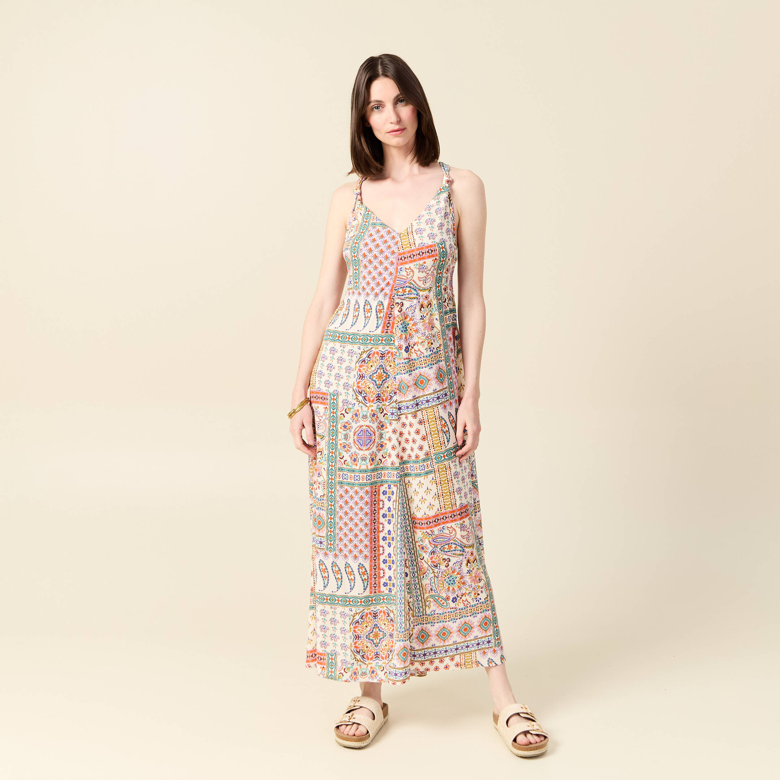 robe longue evasee fluide blanc femme Robe longue évasée fluide blanc femme
