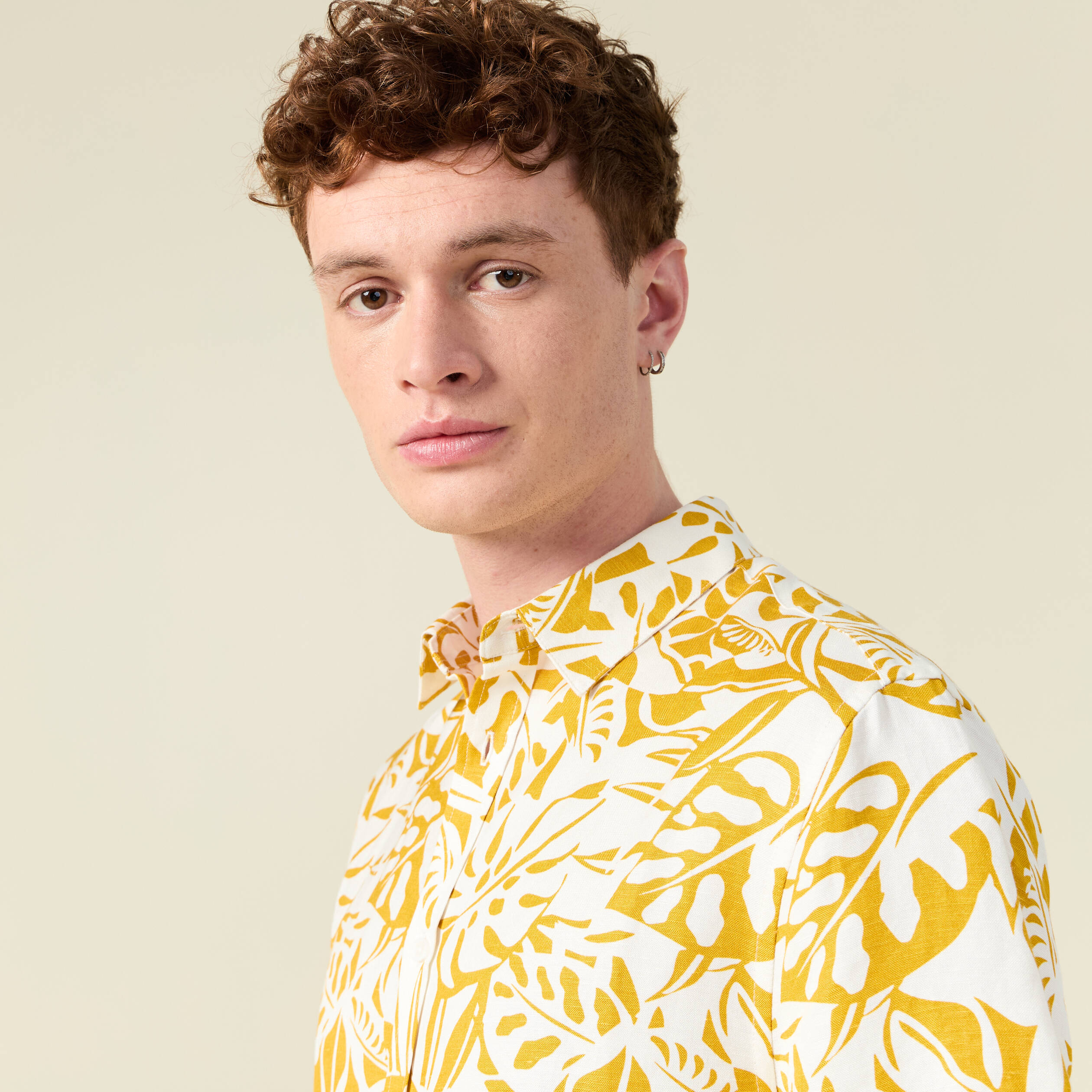 chemise eco responsable jaune fonce homme Chemise éco-responsable jaune foncé homme