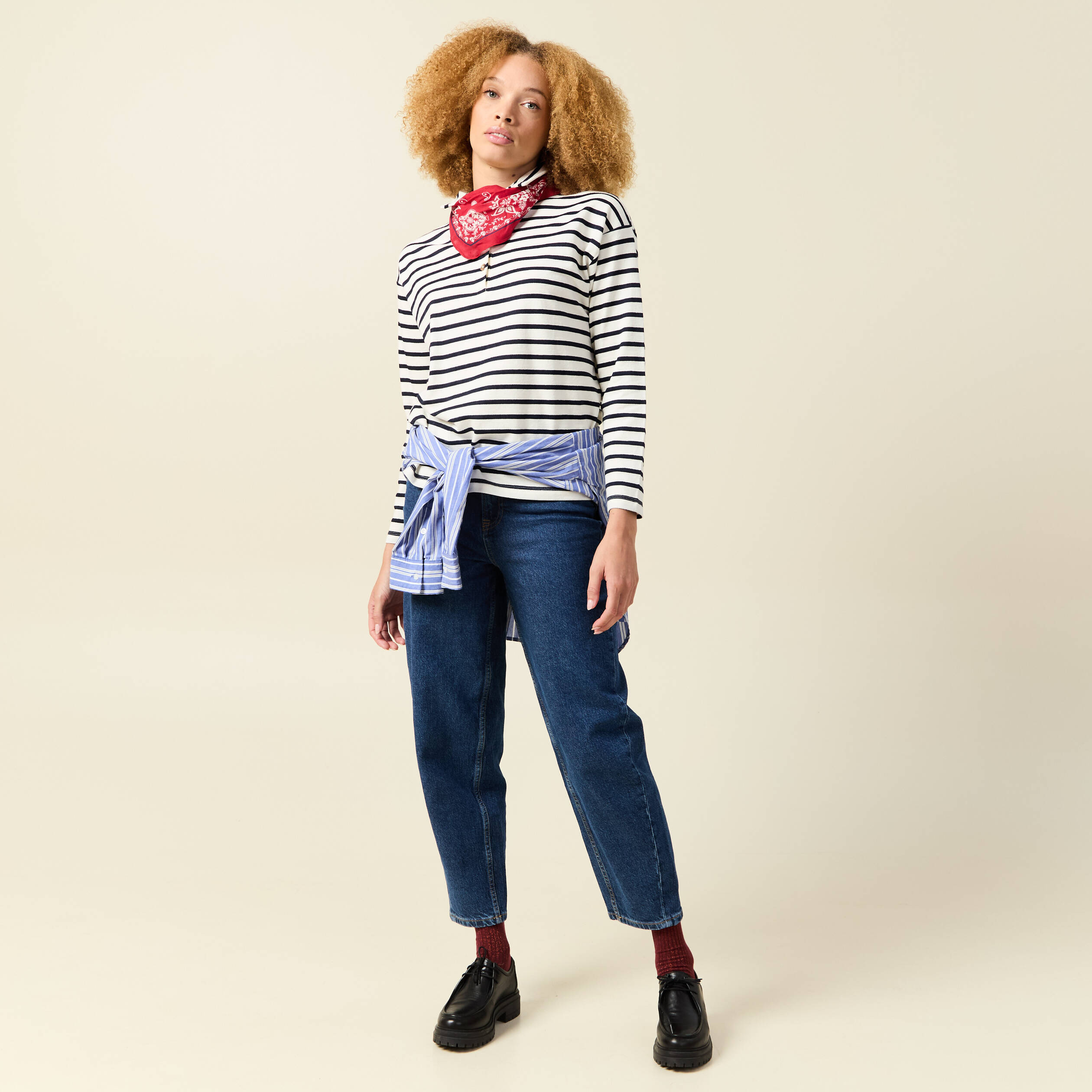 T-shirt manches longues ecru femme
