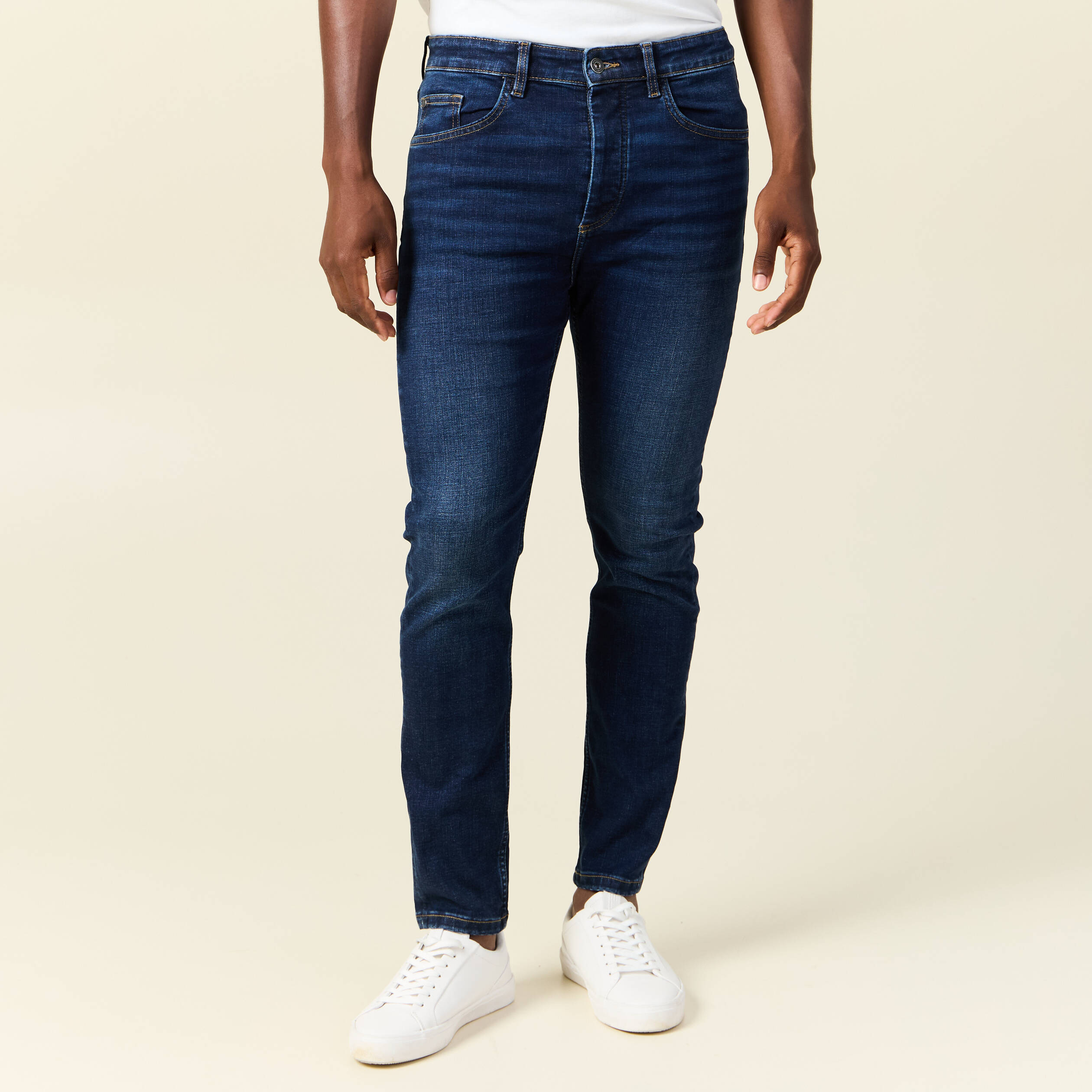 Jeans skinny tapered denim brut homme Vibs