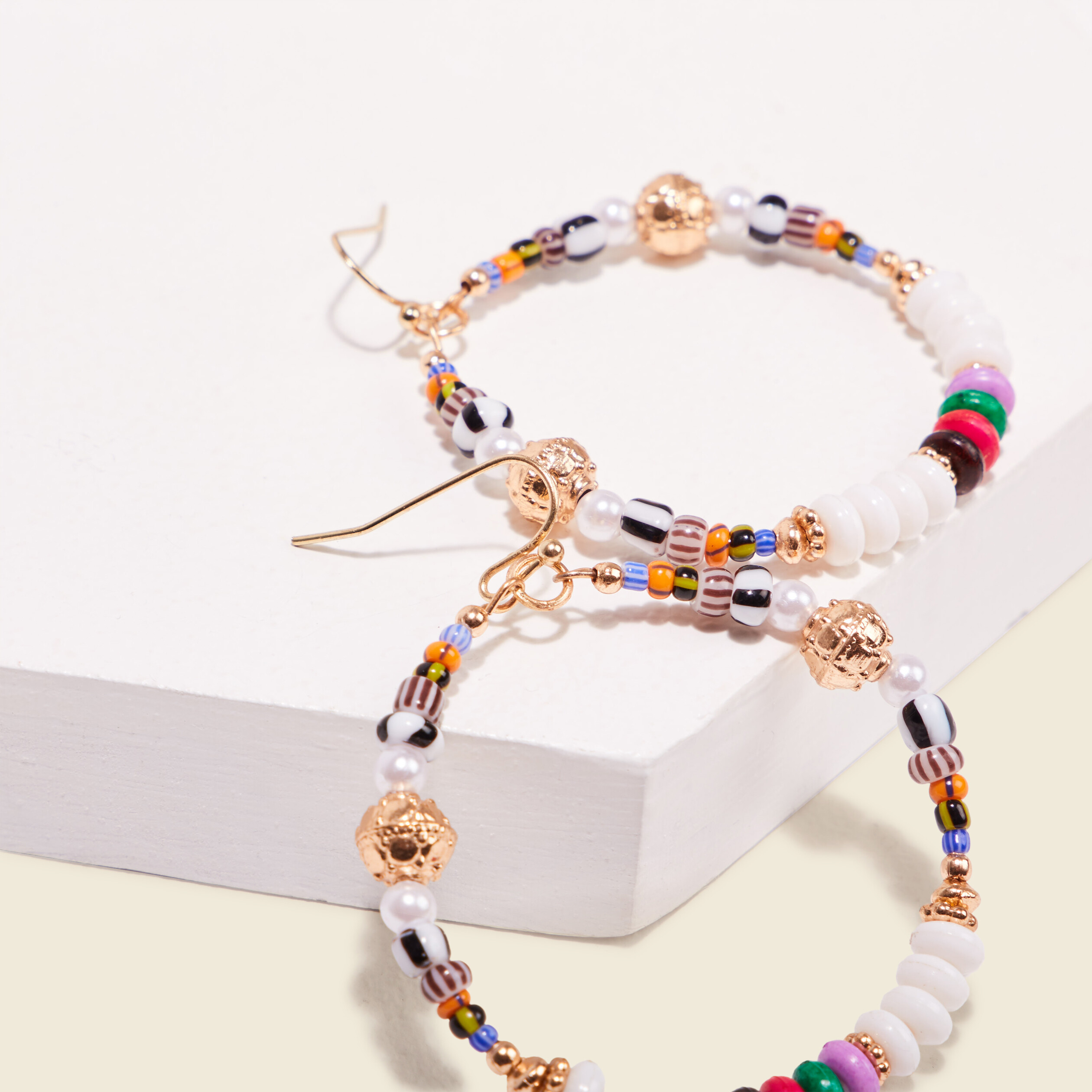 Boucles d'oreilles créoles multicolore femme