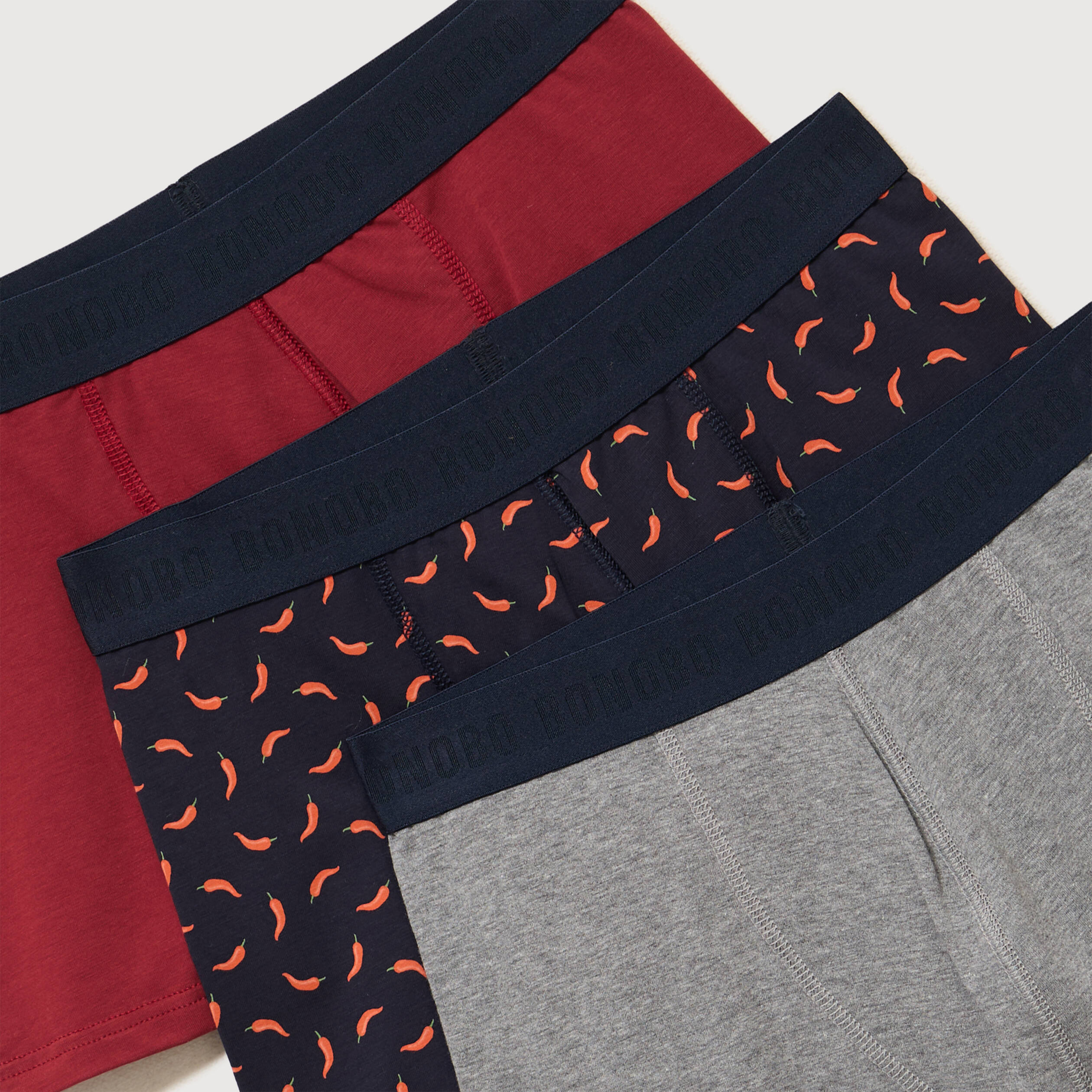 Lot de 3 boxers rouge homme