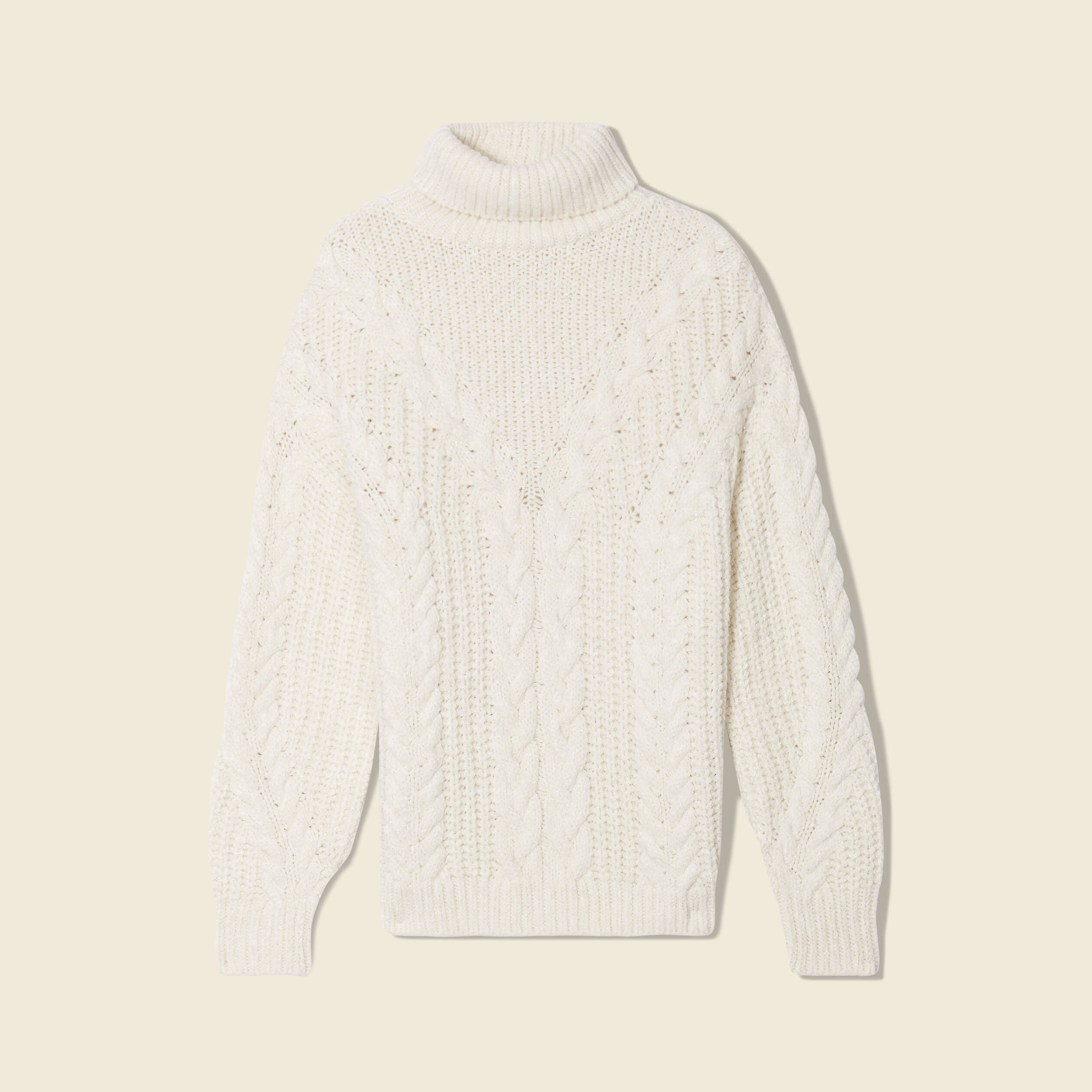 pull manches longues col roule ecru femme Pull manches longues col roulé ecru femme