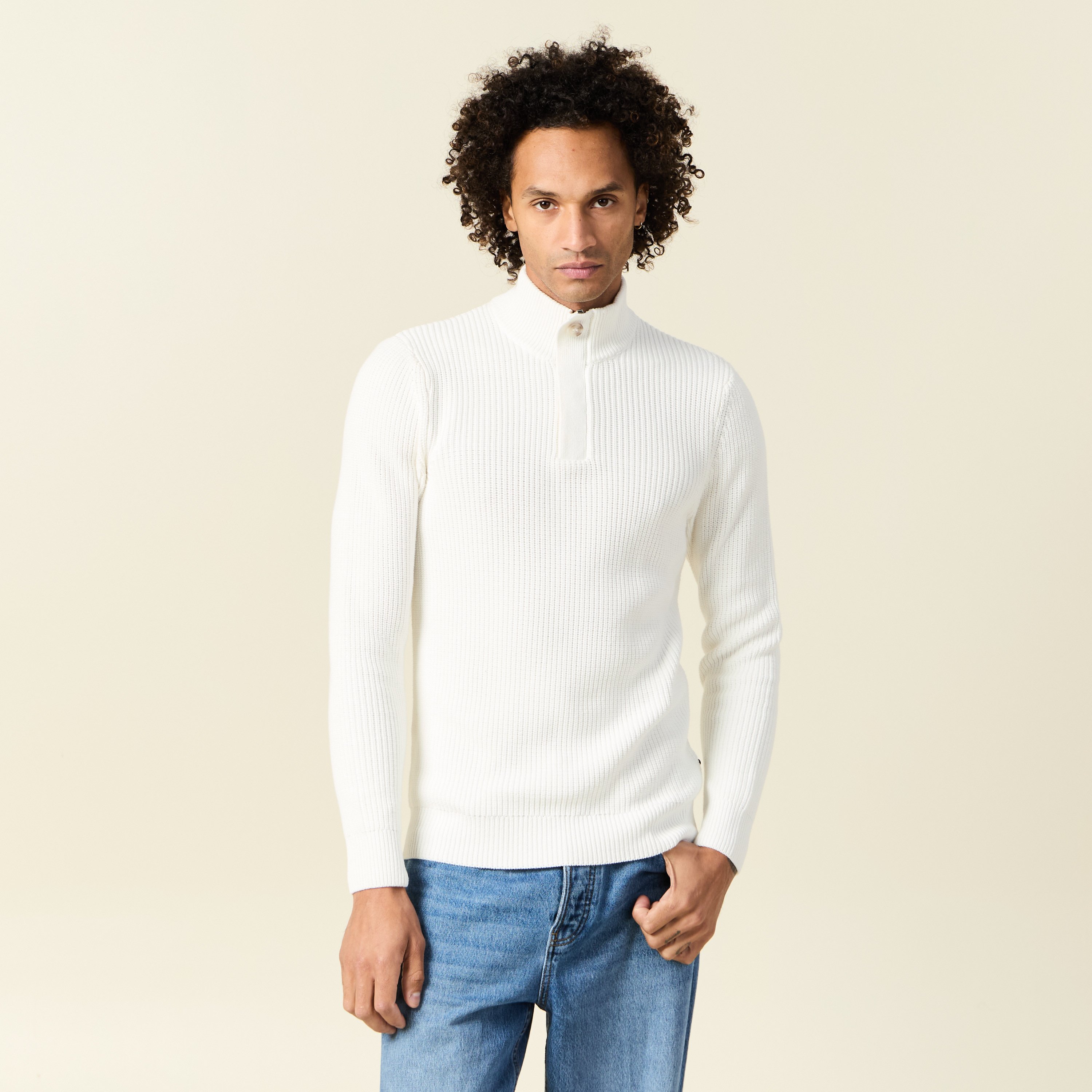 pull manches longues ecru homme Pull manches longues ecru homme
