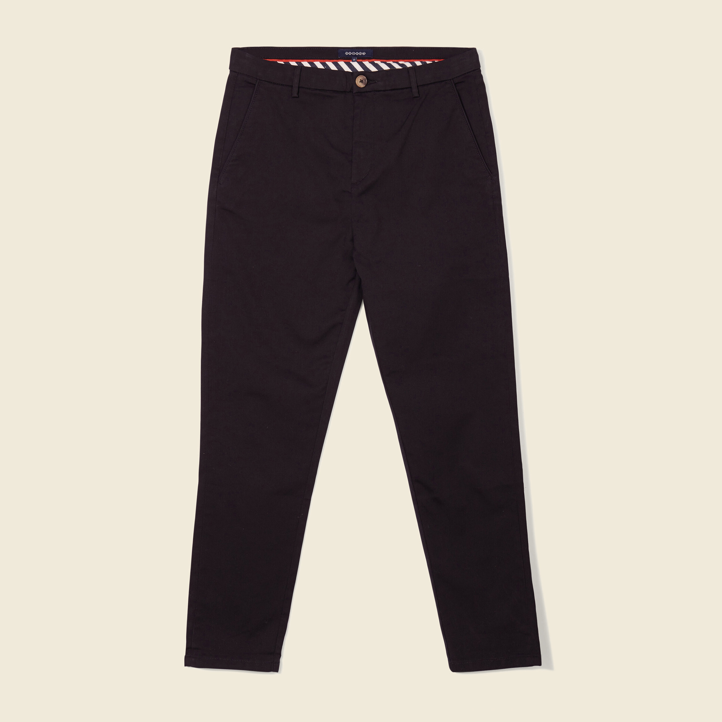 Pantalon chino 7/8ème noir homme