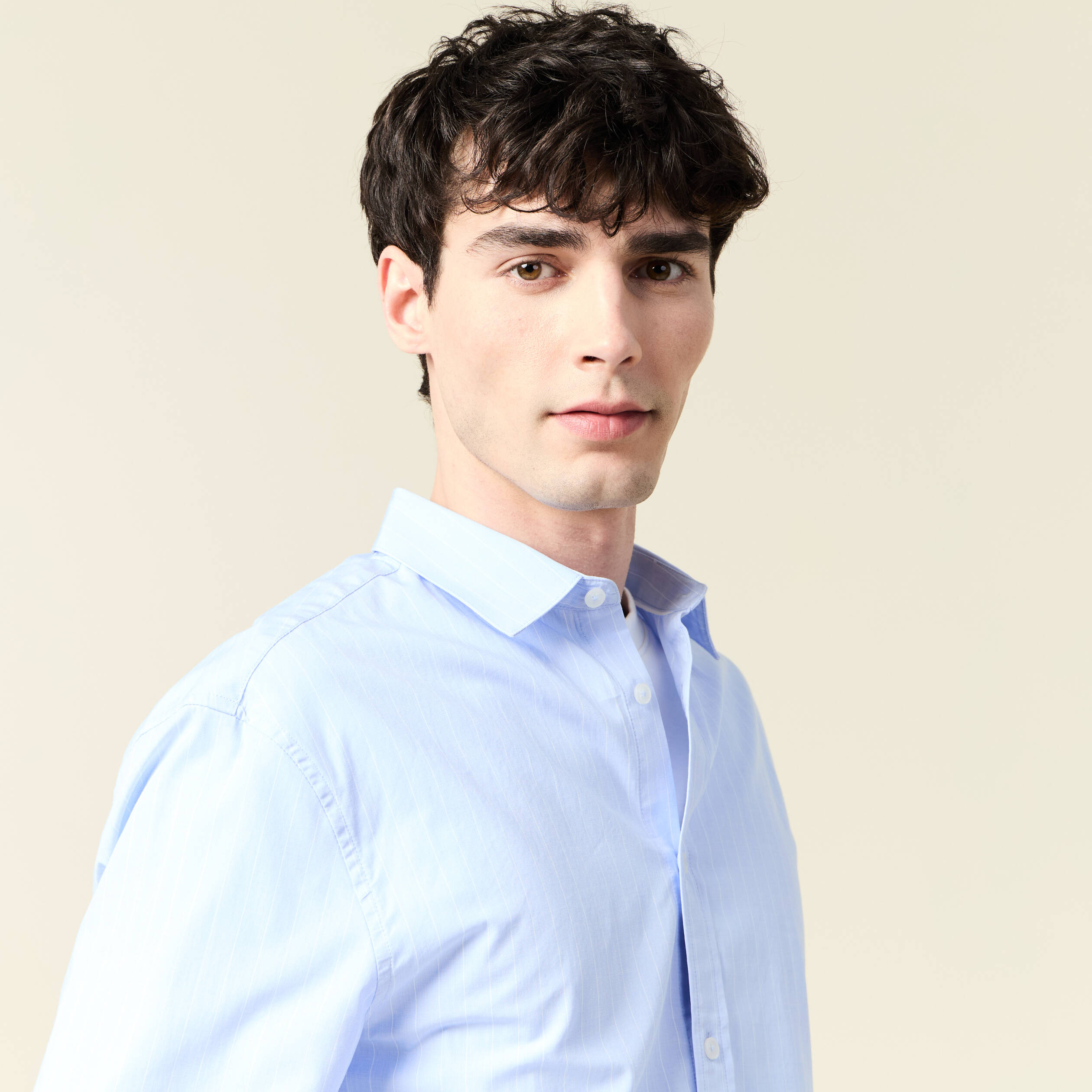 Chemise manches longues bleu ciel homme