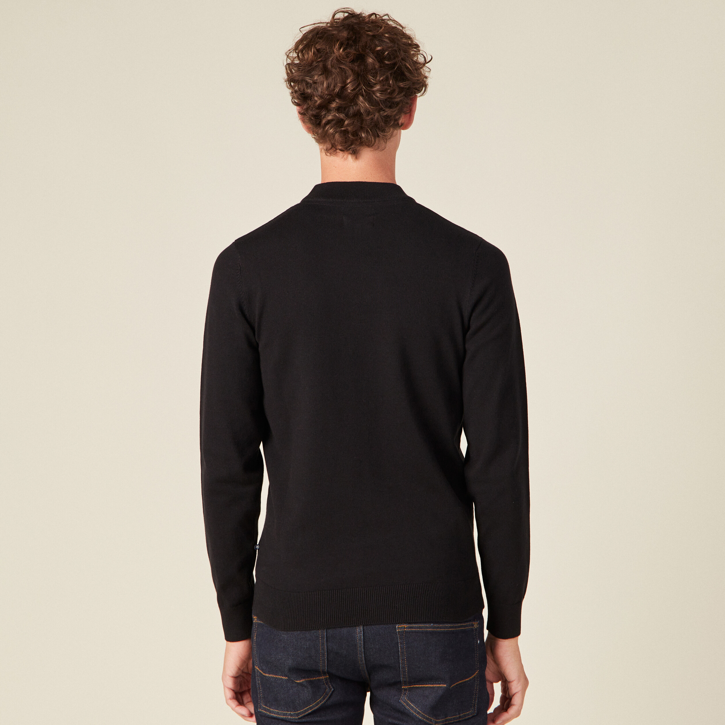 Pull manches longues noir homme